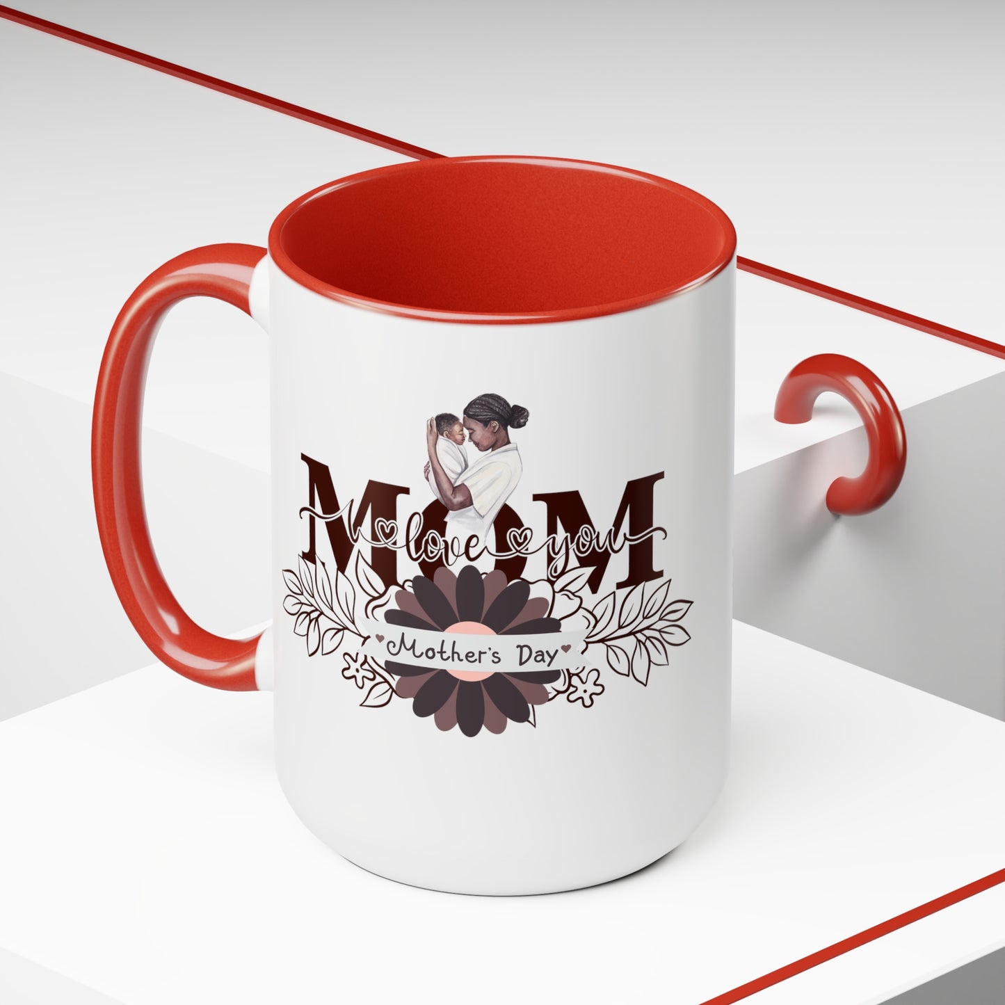 Happy Mother's dayTow-Tone Coffee Mug.15oz, Gift for mom, Mama's Coffee Mug