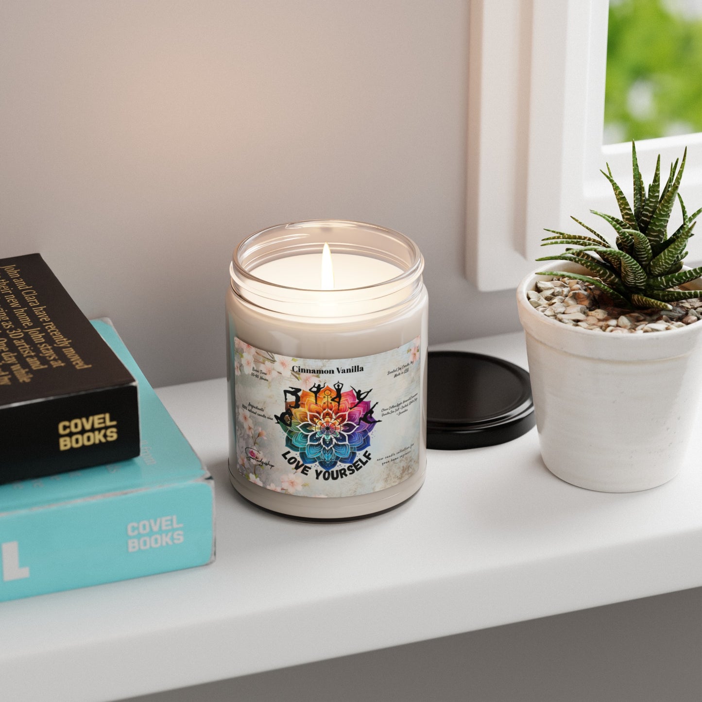 Love Yourself Yoga Scented Soy Candle, 9oz,Yoga , CuteCandle, Mindful Gift, Yoga lovers candle, Yoga Instructor Gift, Gift For Yoga lovers, Gift For Yogi.