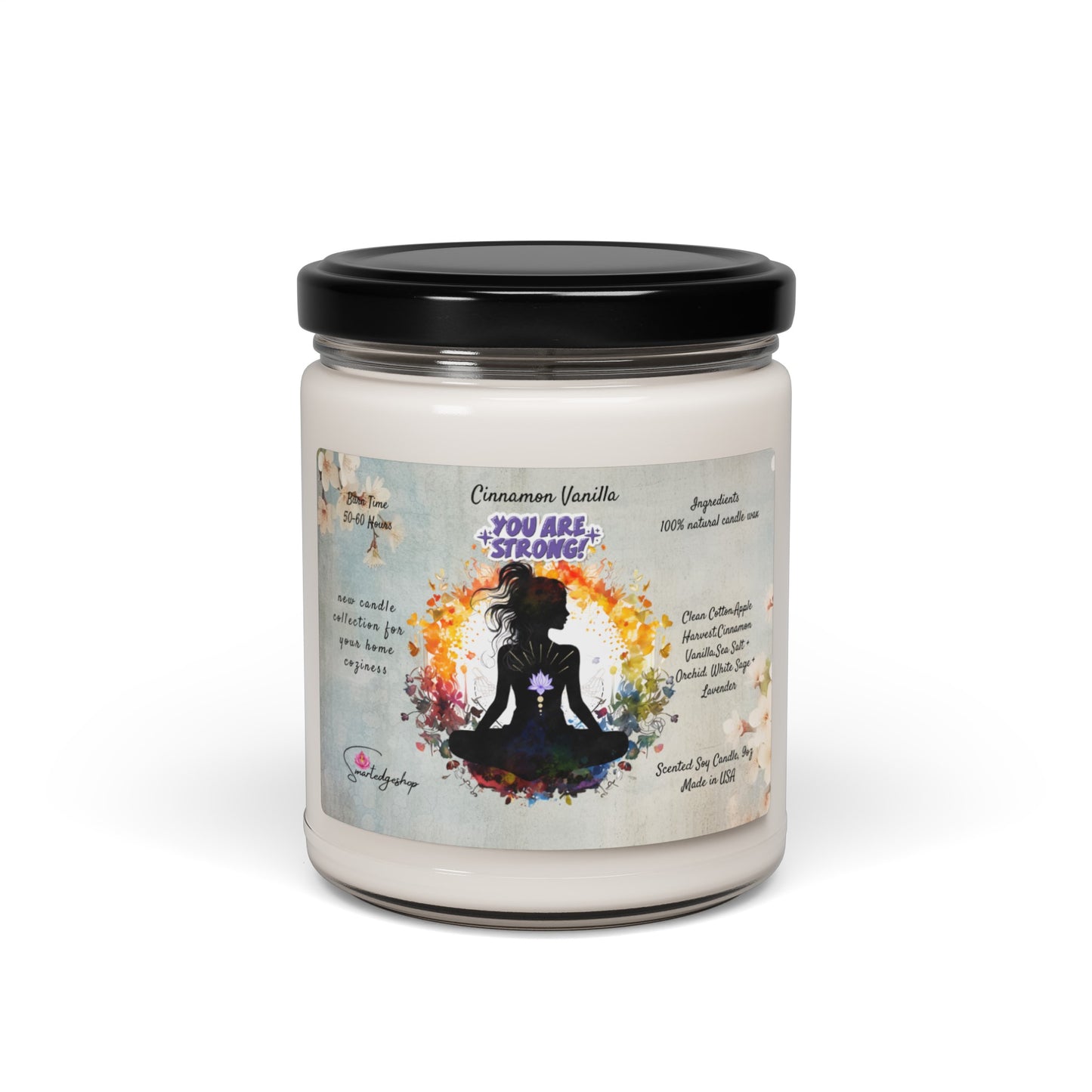 You Are strong Yoga Scented Soy Candle, 9oz,Yoga , CuteCandle, Mindful Gift, Yoga lovers candle, Yoga Instructor Gift, Gift For Yoga lovers, Gift For Yogi.