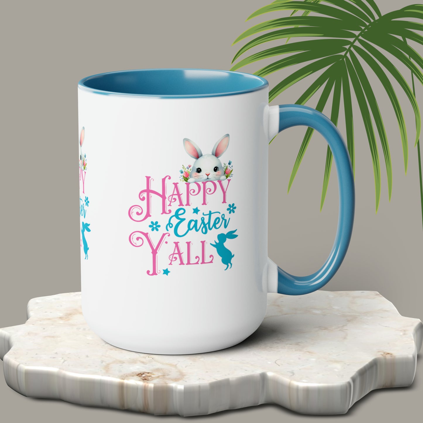 Happy Easter Two-Tone Coffee Mugs, 15oz