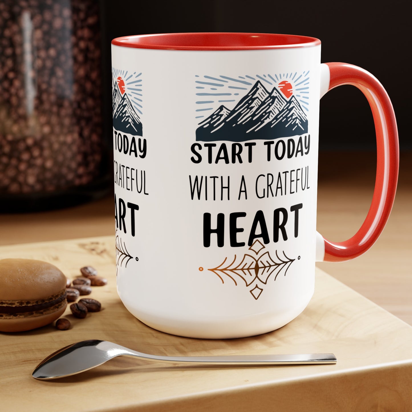 Start Today With A Grateful Heart Yoga coffee Mug, Yoga lovers Coffee mug, Yoga Instructor Gift, Gift For Yoga lover, Gift For Yogi.