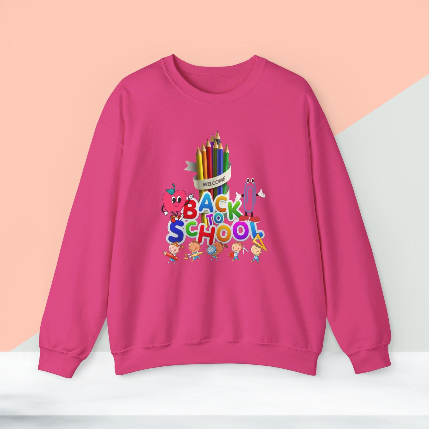 Back To school unisex heavy blend crewneck sweatshirt, We Love Teachers Sweatshirt,Teacher Back To school Sweatshirt. First Day Vibes Sweatshirt.