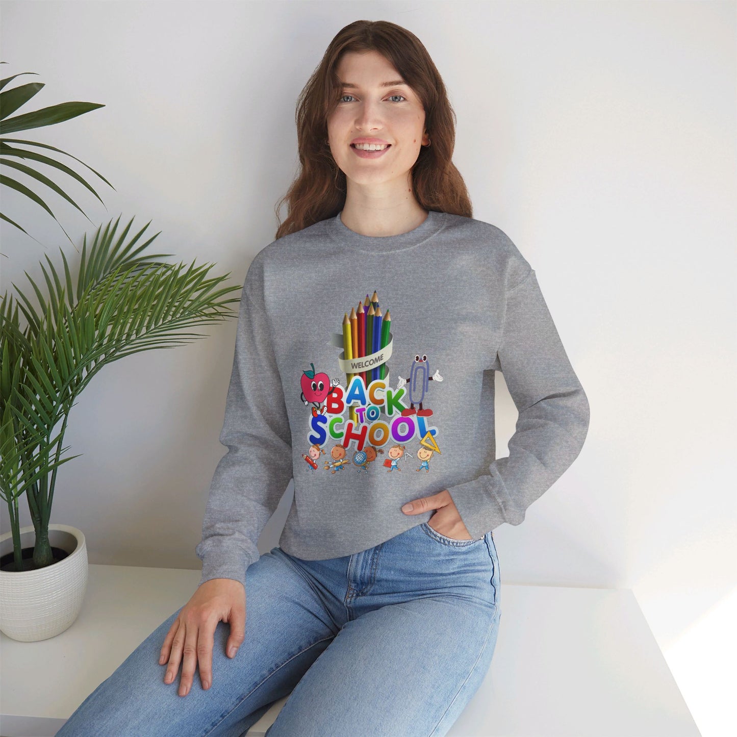 Back To school unisex heavy blend crewneck sweatshirt, We Love Teachers Sweatshirt,Teacher Back To school Sweatshirt. First Day Vibes Sweatshirt.