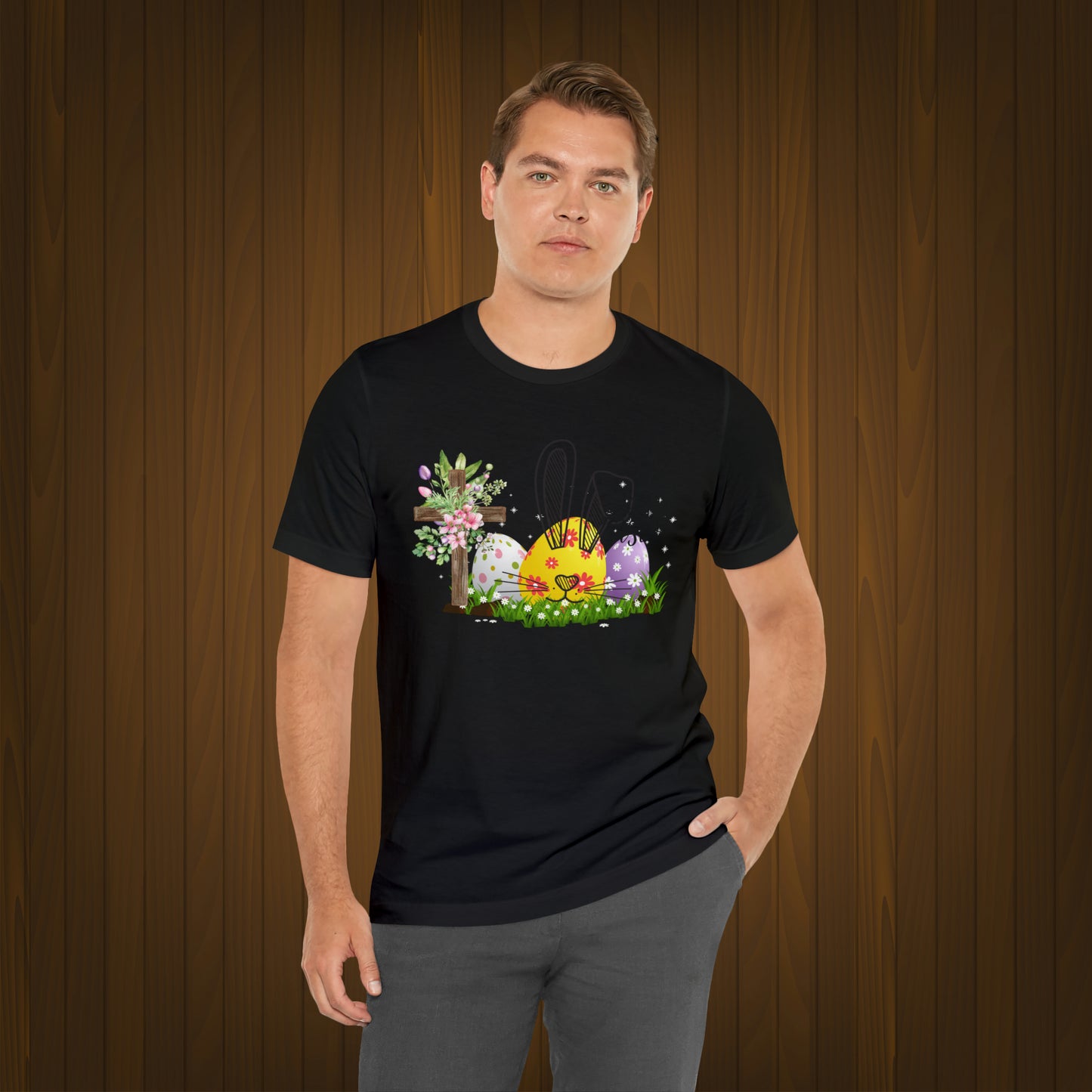 Happy Easter Unisex Jersey Short Sleeve Tee