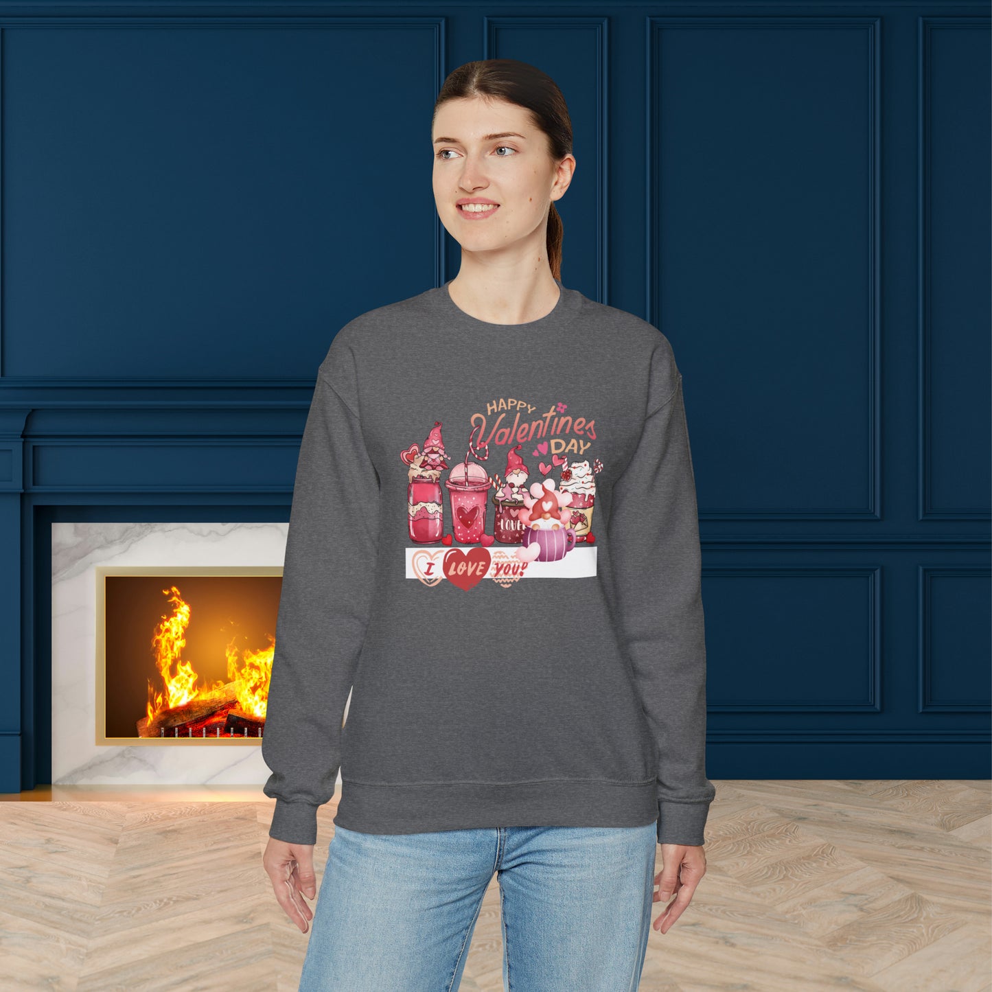 Happy valentines day Unisex Heavy Blend™ Crewneck Sweatshirt