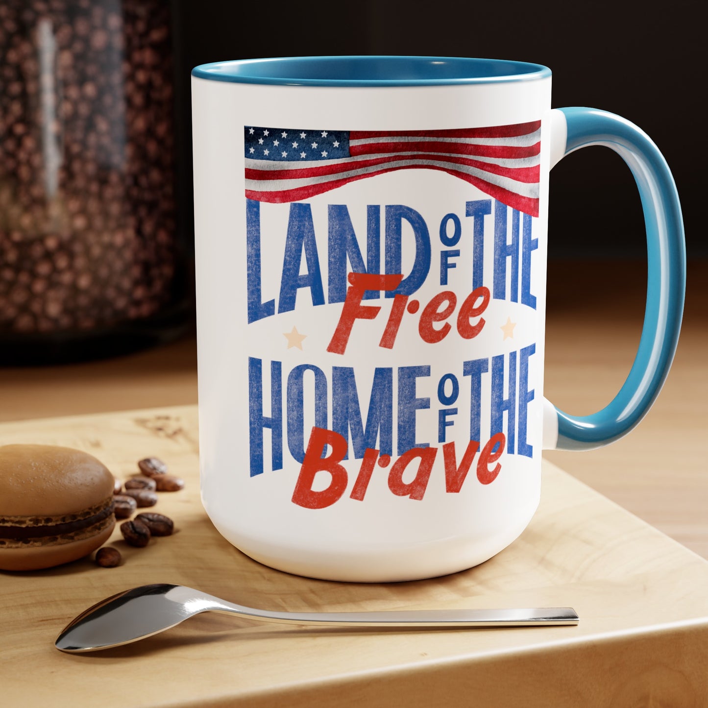 Happy 4th Of July Two -Tone Coffee Mug.15oz.