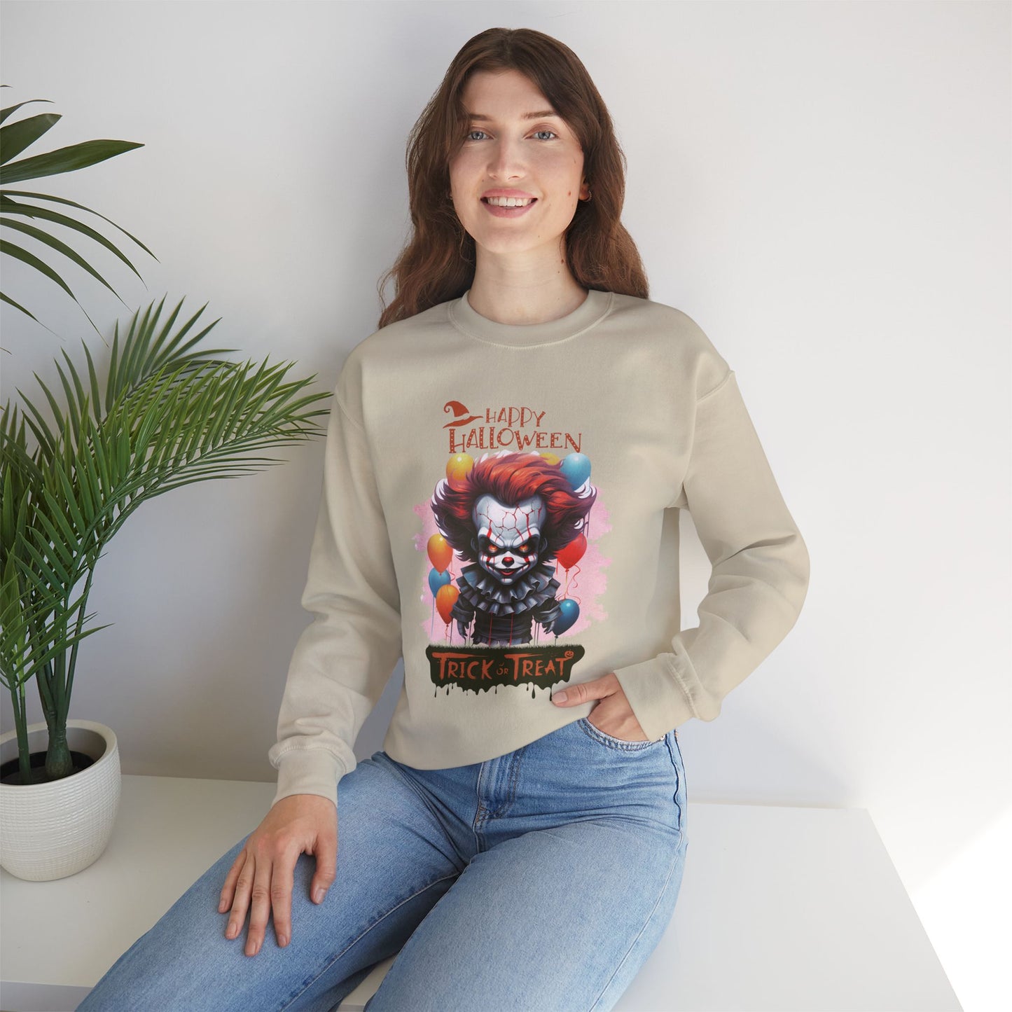 Happy Halloween Sweatshirt, Happy Halloween Sweatshirt - Unisex Heavy Blend Crewneck, Halloween Sweatshirt, Cute Spooky Ghost sweatshirt.