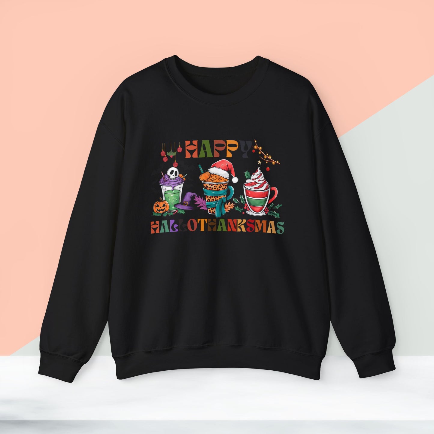 Happy Hellothanksmas Sweatshirt, HappyThanksgiving Sweatshirt - Unisex Heavy Blend, Happy Thanksgiving2024 Sweatshirt, Thanksgiving Gift, Festive Sweatshirt.