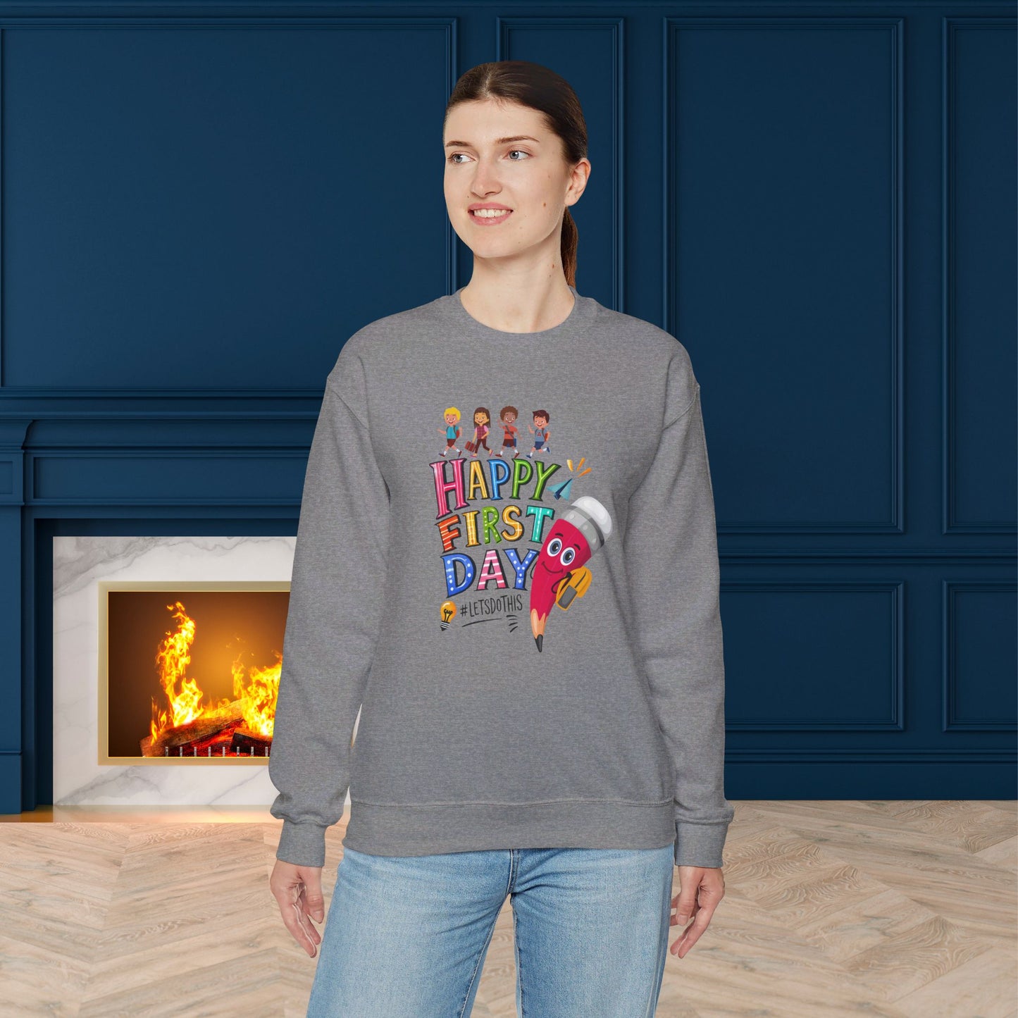 We Love Teachers Sweatshirt, Back To school unisex heavy blend crewneck sweatshirt, Teacher Back To school  Sweatshirt. First Day Vibes Sweatshirt.