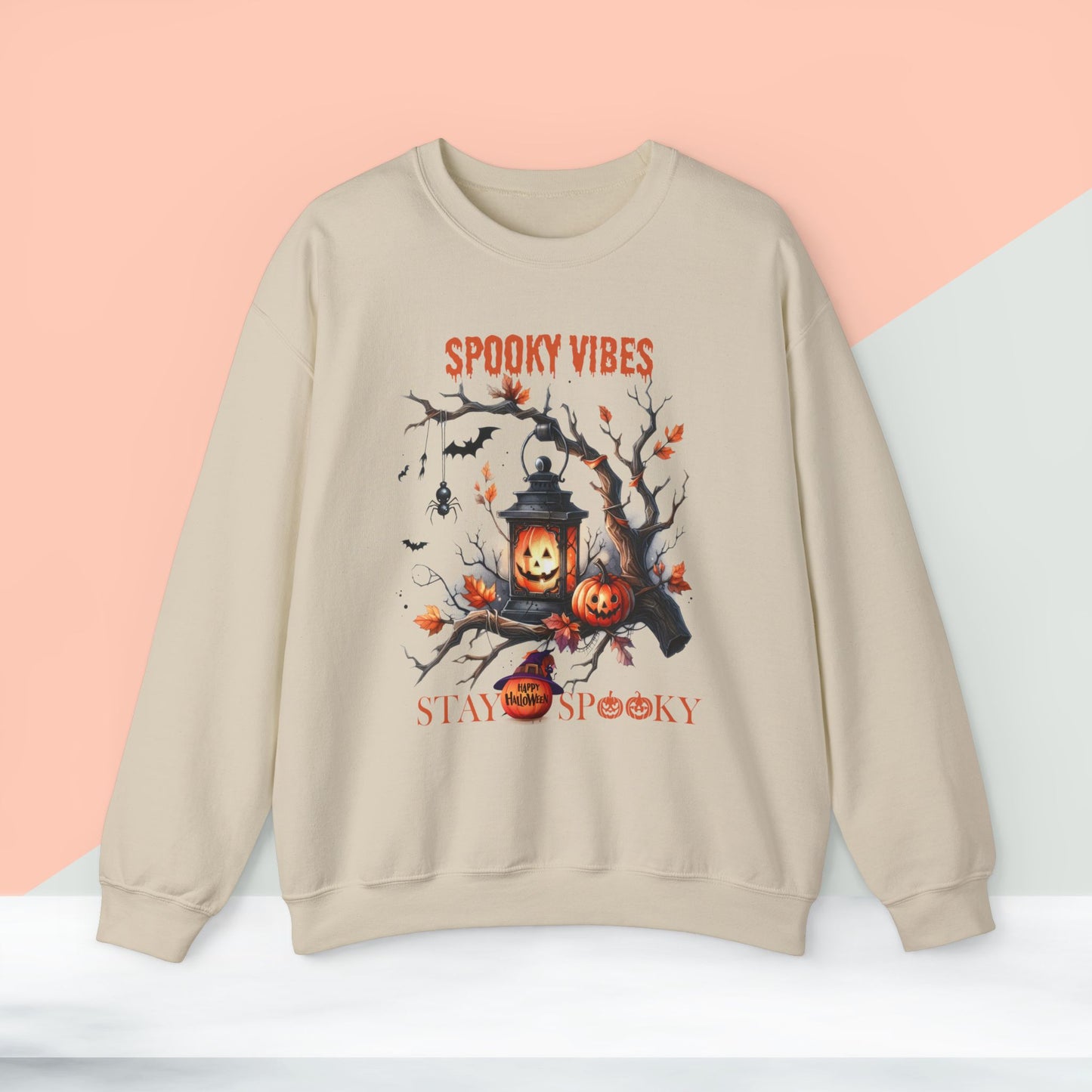 Spooky Vibes Halloween Sweatshirt, Happy Halloween Sweatshirt - Unisex Heavy Blend Crewneck, Halloween Sweatshirt, Cute Spooky Ghost sweatshirt.