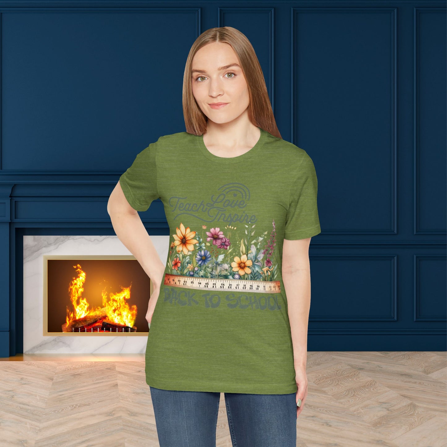Love Teach Inspire T-Shirt, Back To School T-Shirt, Teacher Back To school unisex jersey short sleeve.First Day Vibes T-Shirt.
