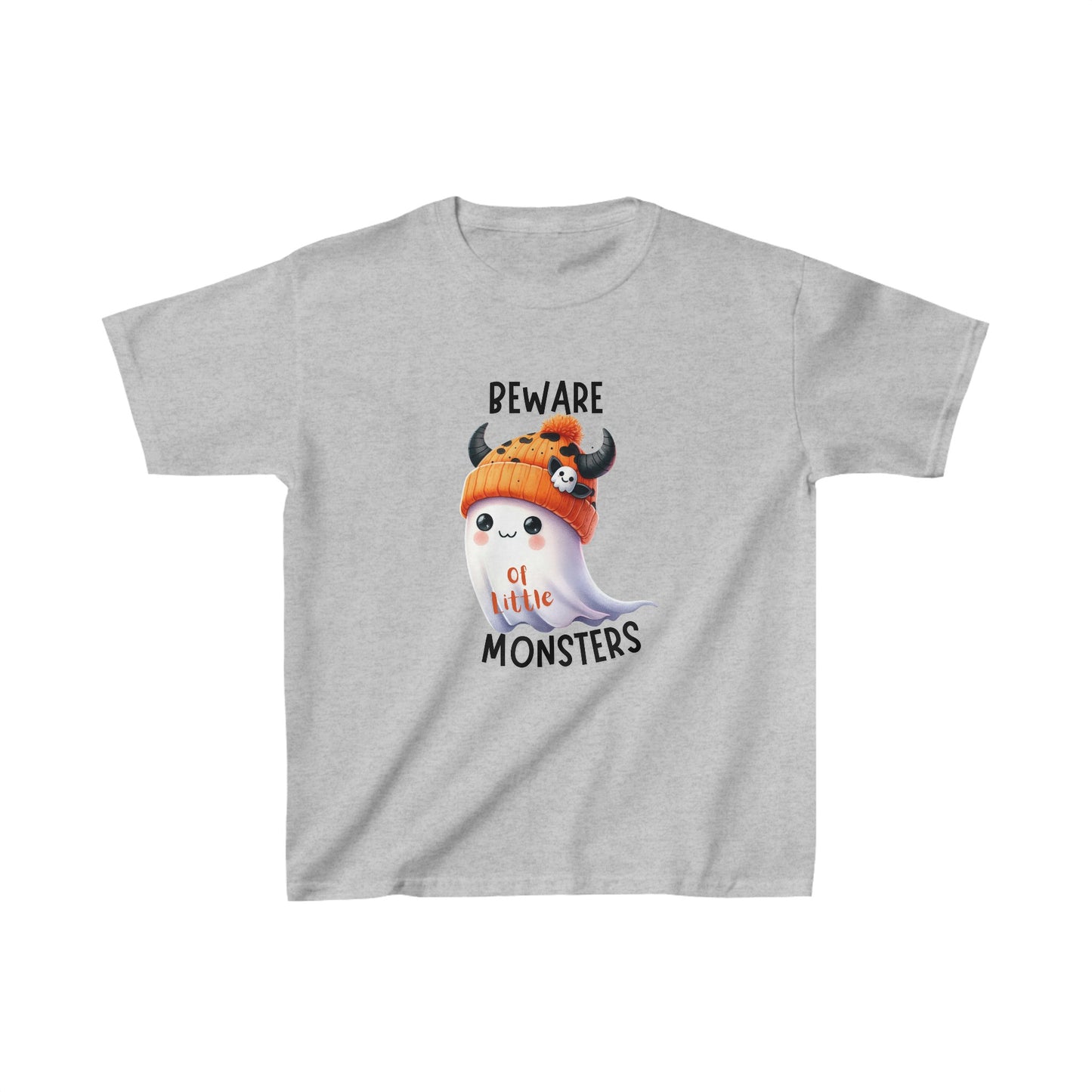 Beware Of Little monsters Halloween Kids Shirt, Spooky Halloween Kids Heavy Cotton™ Tee, Spooky Season Kids Shirt, Spooky Vibes Shirt, Trick Or Treat Cotton T-Shirt.