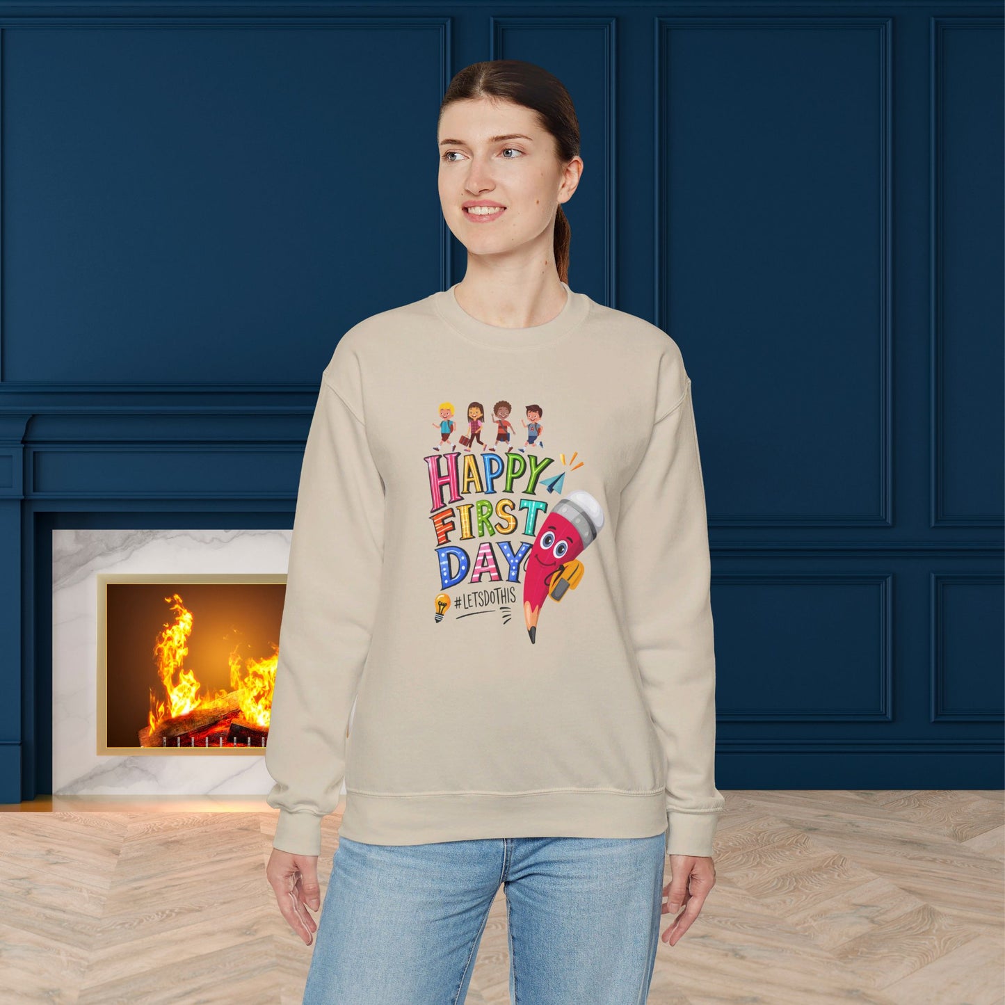 We Love Teachers Sweatshirt, Back To school unisex heavy blend crewneck sweatshirt, Teacher Back To school  Sweatshirt. First Day Vibes Sweatshirt.