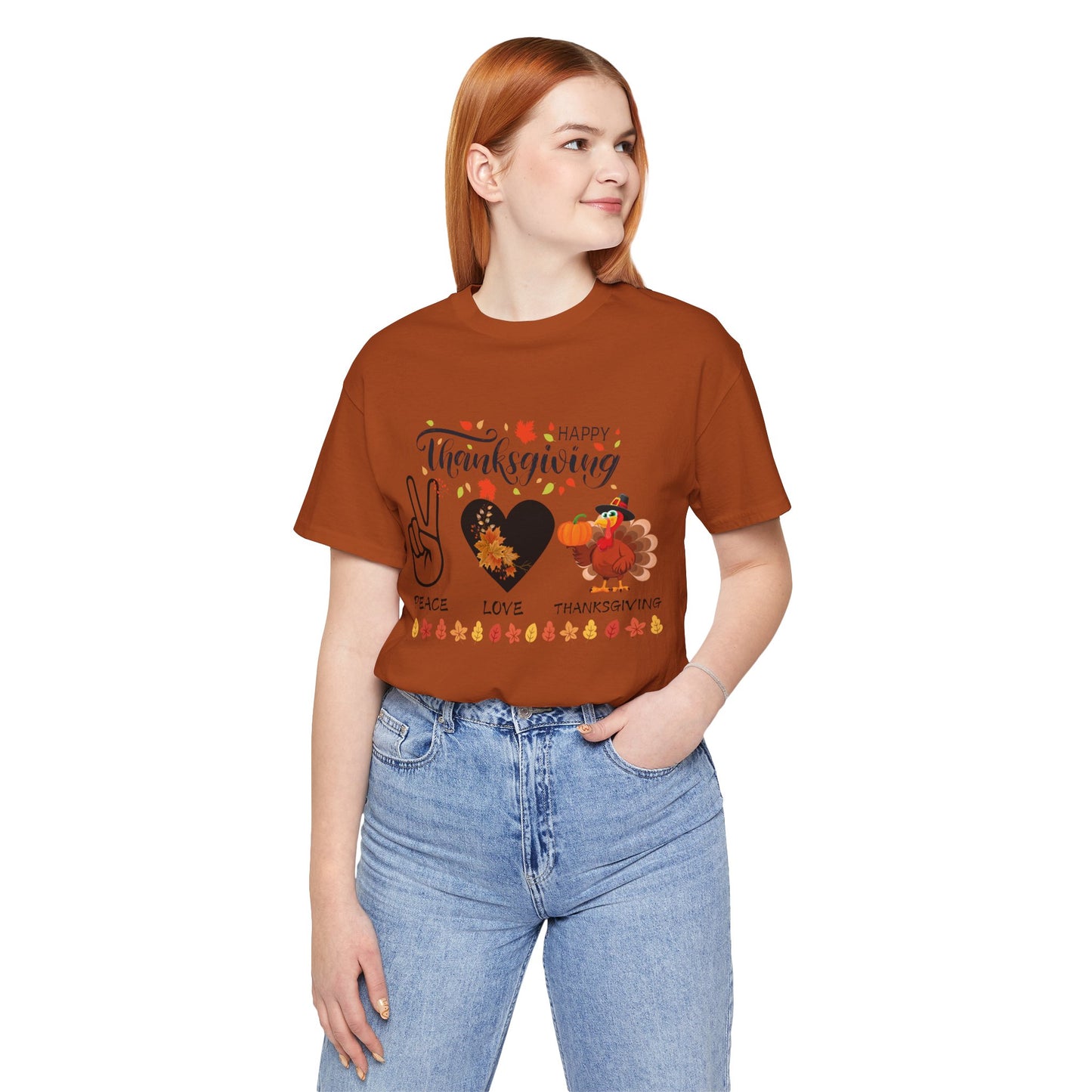 Peace Love Thanksgiving T-shirt, Happy Thanksgiving T-shirt, Happy thanksgiving 2024 T-shirt, Thanksgiving Gift,Turkey Shirt, Family Thanksgiving, Holiday Outfit.