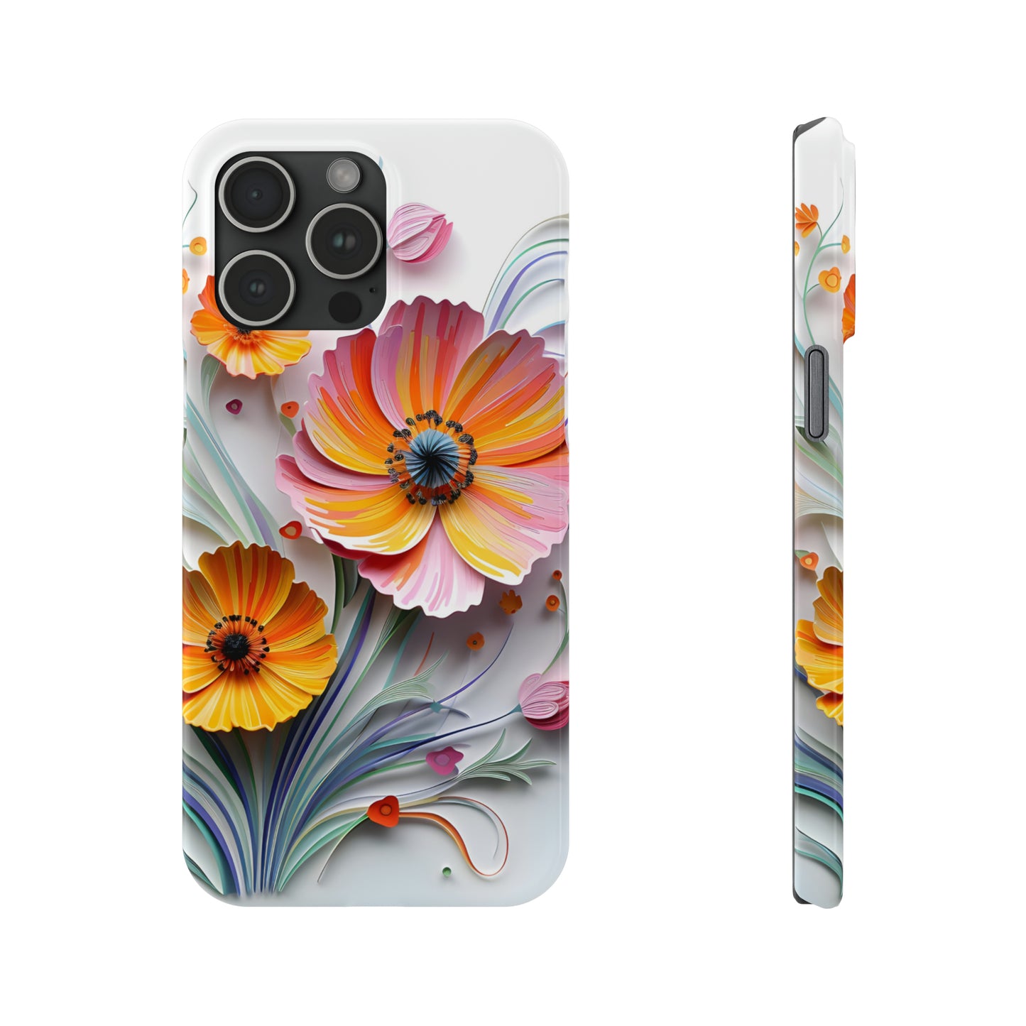 3D Flower Paper art iPhone 15 Phone Cases.