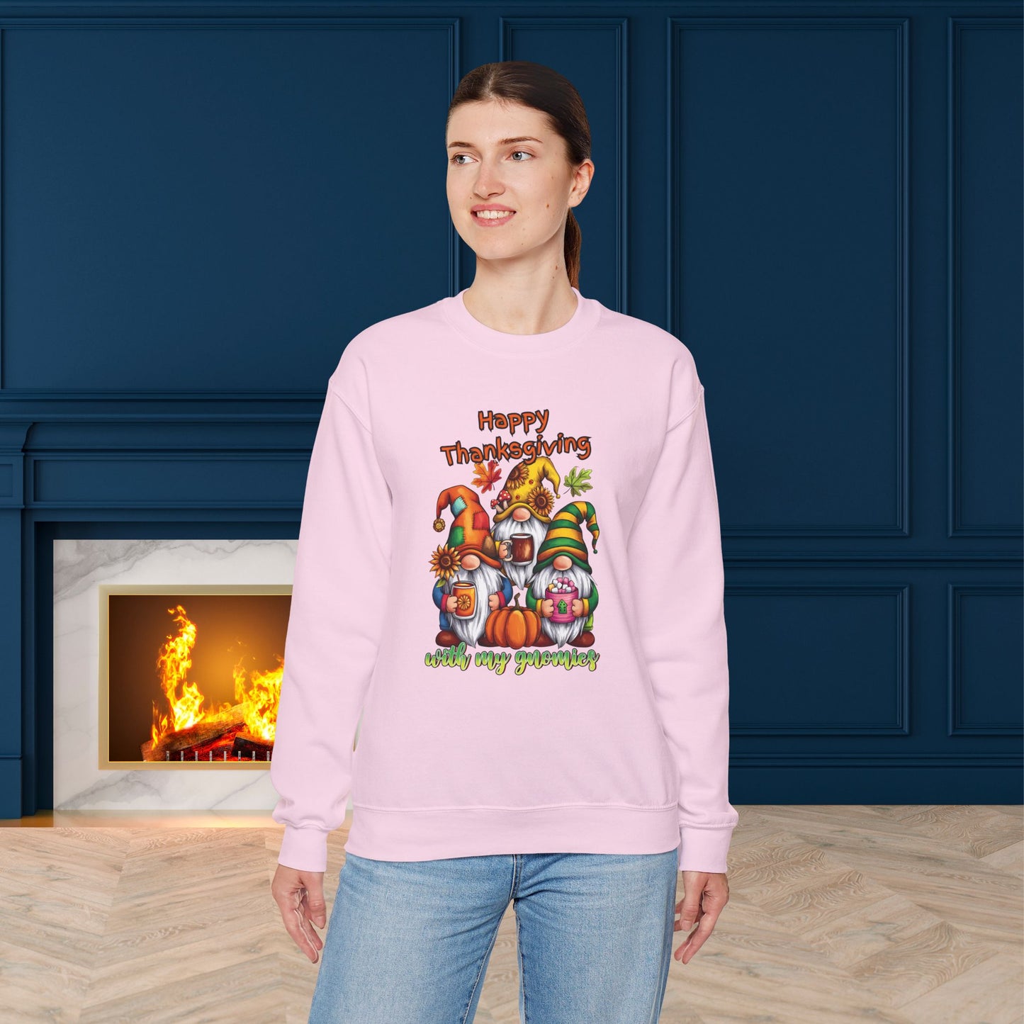 Happy Thanksgiving  With My Gnomies Sweatshirt, HappyThanksgiving Sweatshirt - Unisex Heavy Blend, Happy Thanksgiving2024 Sweatshirt, Thanksgiving Gift, Festive Sweatshirt.