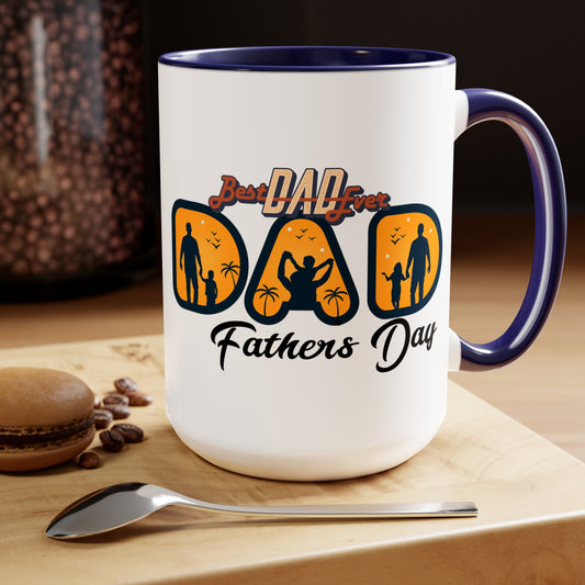 Happy father's dayTow-Tone Coffee Mug.15oz, Gift for Dad, Daddy's Coffee Mug