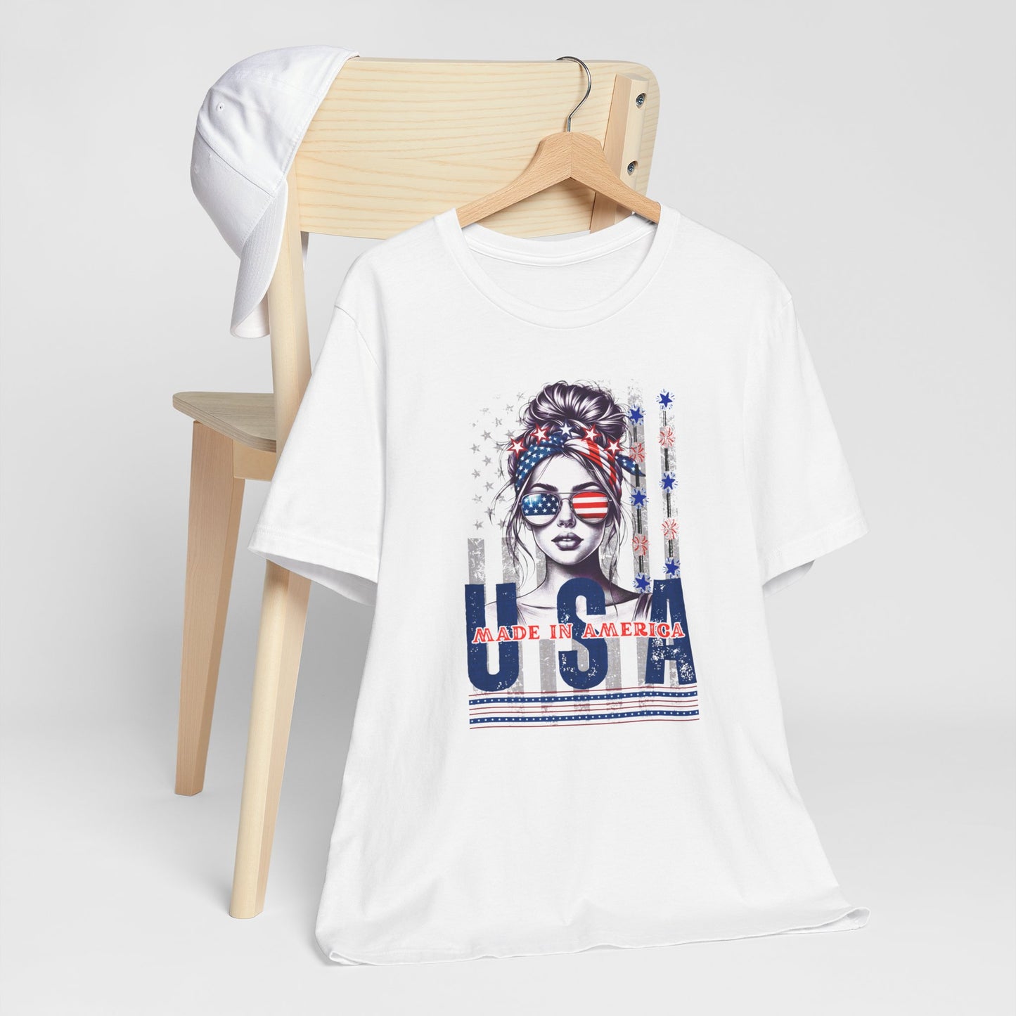 4th of July T-shirt, Red White Blue T-Shirt, Fourth of July unisex jersey short sleeve,  America, Flag, Peace Love America. Proud To Be An American, Red White Blue.