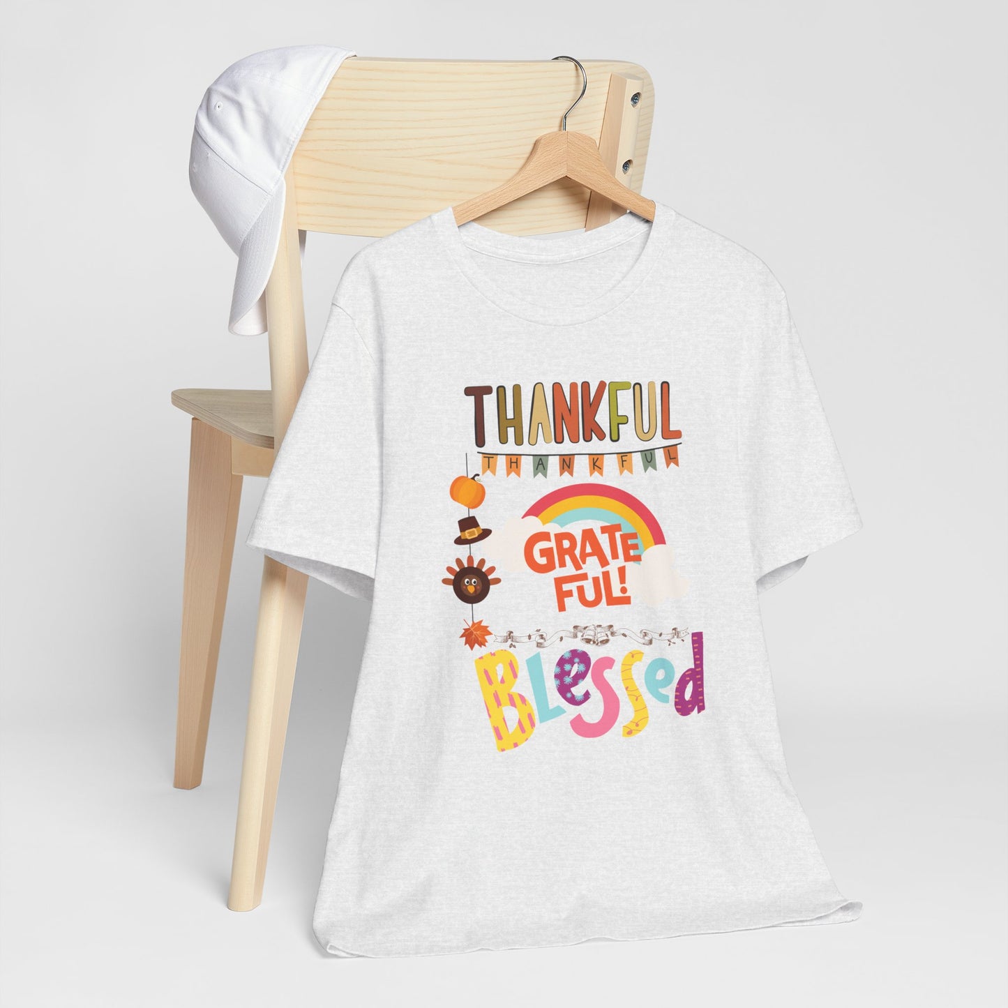 Thankful Grateful Blessed T-shirt, Happy Thanksgiving T-shirt, Happy thanksgiving 2024 T-shirt, Thanksgiving Gift,Turkey Shirt, Family Thanksgiving, Holiday Outfit.