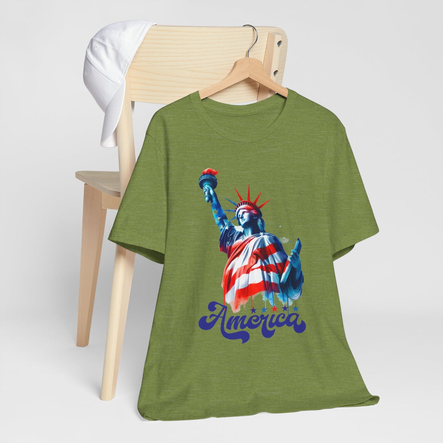 4th of July T-shirt, Sweet Land Of Liberty T-Shirt, Fourth of July unisex jersey short sleeve, America, Flag, Peace Love America. Proud To Be An American, Red White Blue.