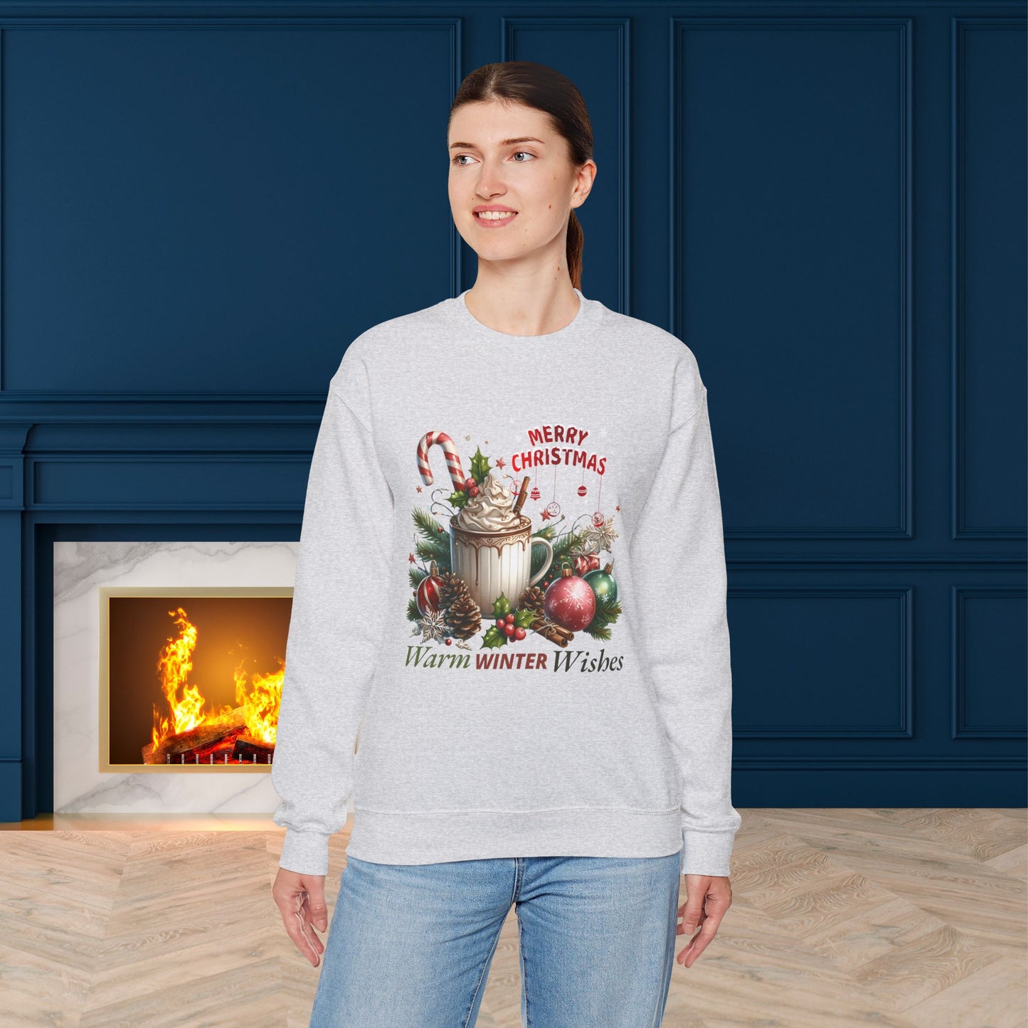 Warm Winter Wishes Christmas Sweatshirt - Unisex Heavy Blend, Merry Christmas, Festive, Christmas Gift, Crewneck, merry Christmas Sweatshirt, Christmas Sweatshirt  Christmas Gift, Festive Sweatshirt.