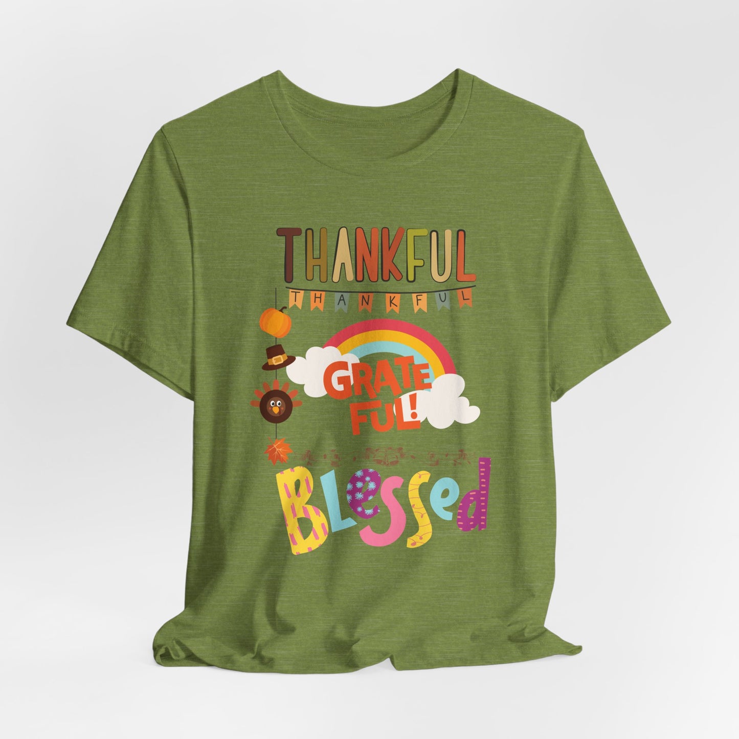 Thankful Grateful Blessed T-shirt, Happy Thanksgiving T-shirt, Happy thanksgiving 2024 T-shirt, Thanksgiving Gift,Turkey Shirt, Family Thanksgiving, Holiday Outfit.