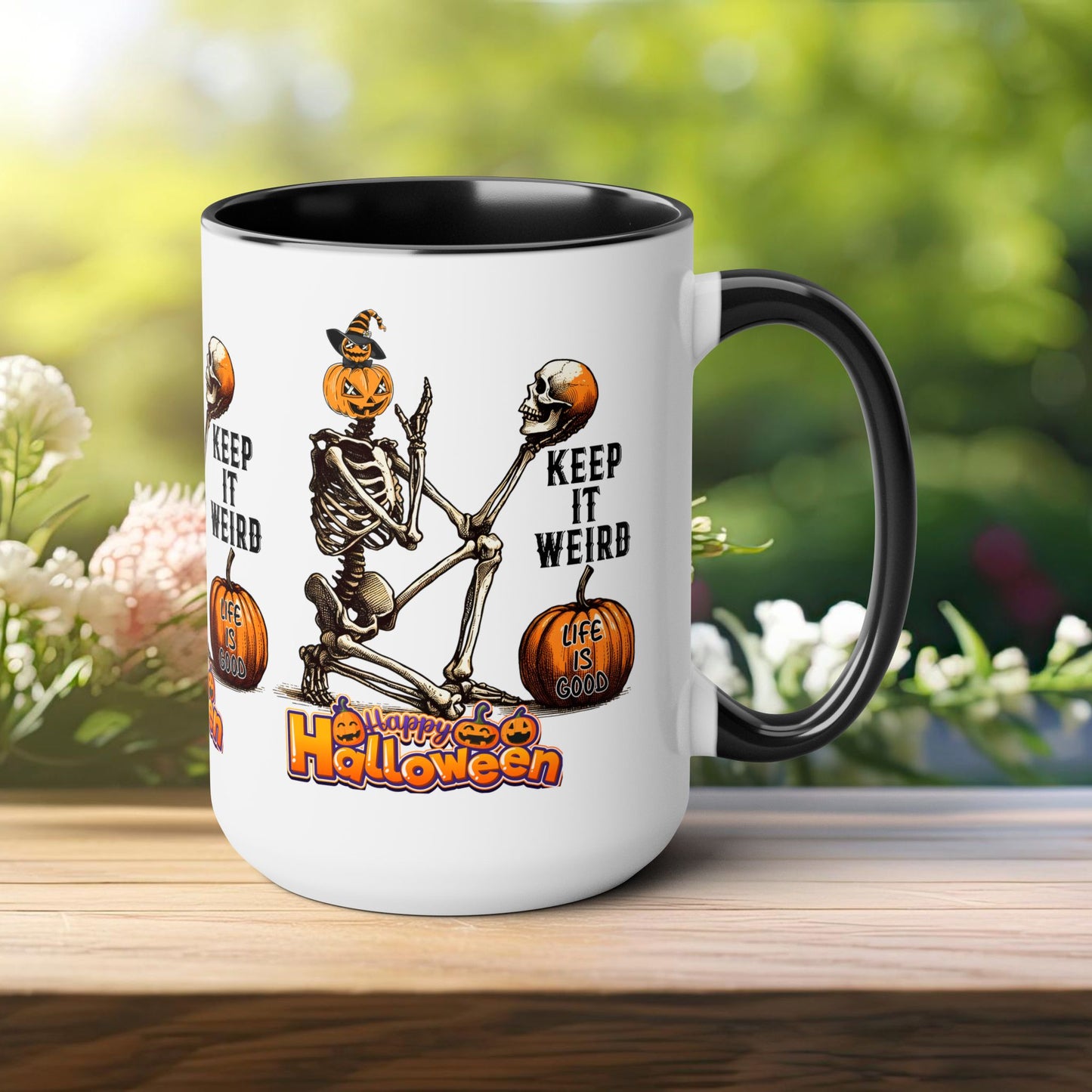 Keep It Weird Halloween Coffee Mug, Beware Halloween Coffee Mug, Trick or Treat Halloween Coffee Mug, Cute Skeleton Coffee Mug, Spooky Season Halloween Coffee Mug.