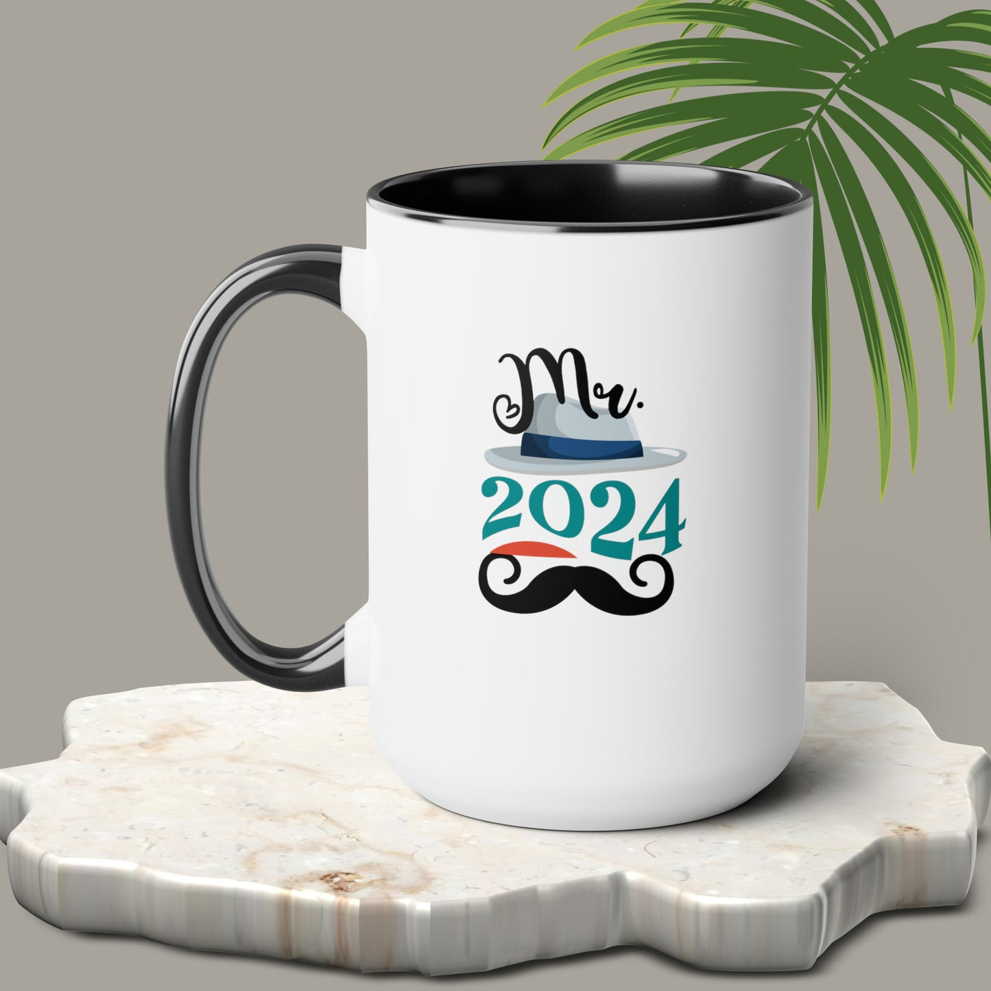 Happy New Year Two-Tone Coffee Mugs, 15oz