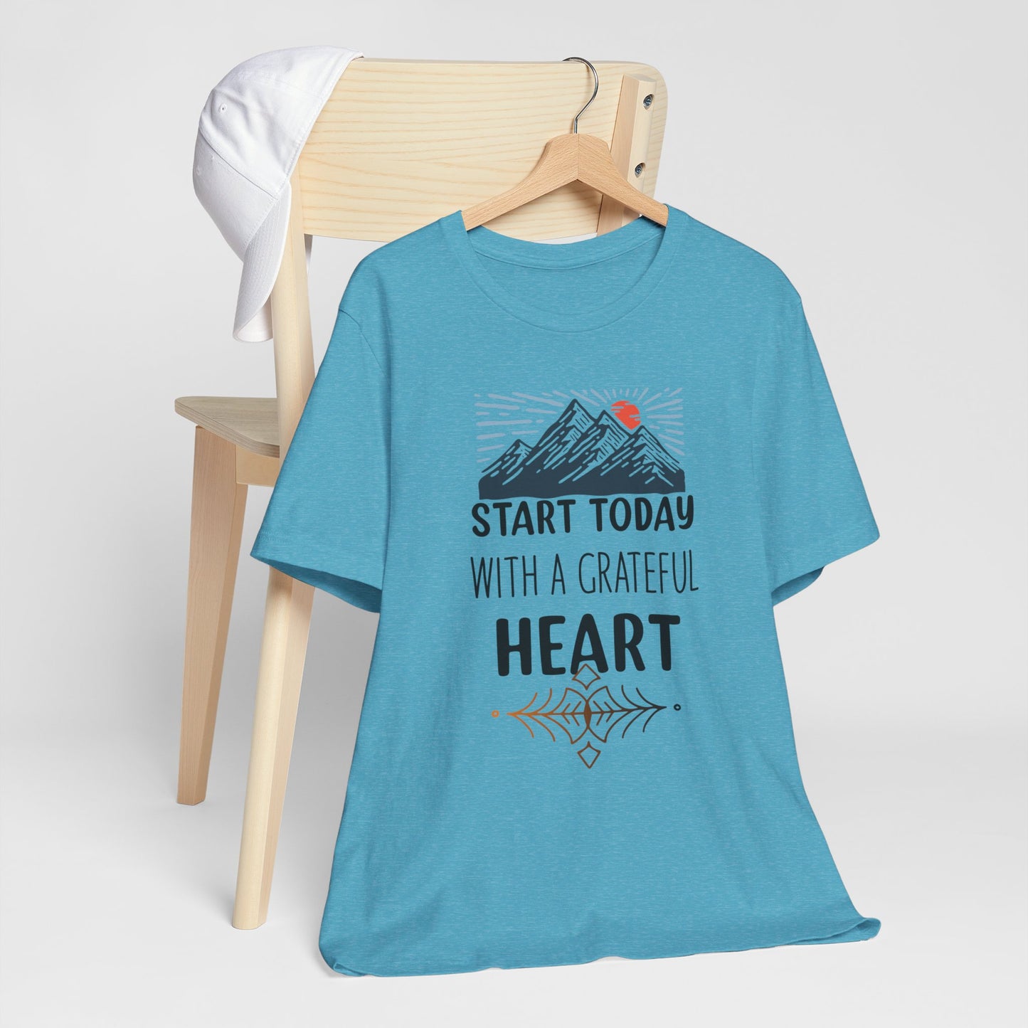 Start Today With A Grateful Heart Yoga T-Shirt, Cute Yoga workout Shirt, Yoga lovers T-shirt, Yoga Instructor Gift, Gym shirt, Gift For Yoga lover, Gift For Yogi.