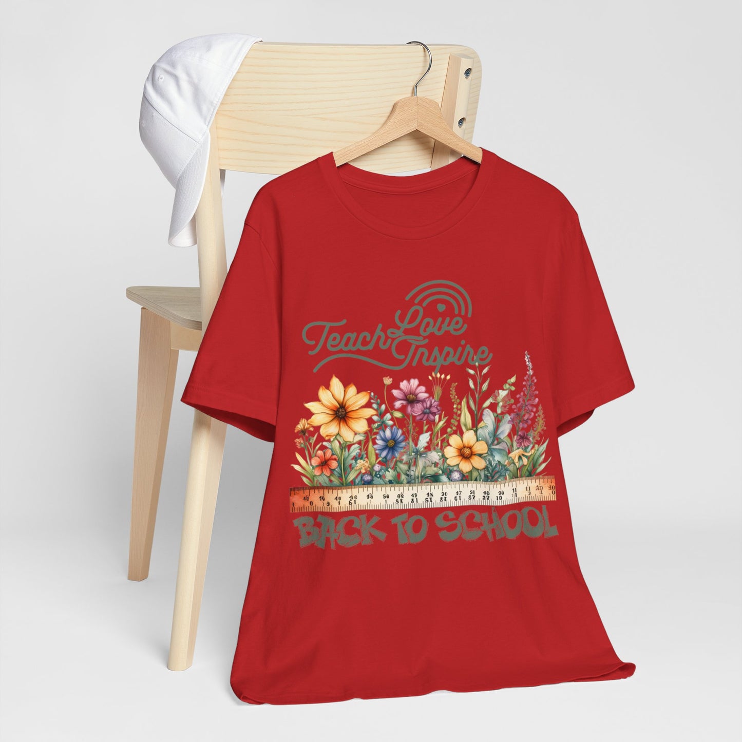 Love Teach Inspire T-Shirt, Back To School T-Shirt, Teacher Back To school unisex jersey short sleeve.First Day Vibes T-Shirt.