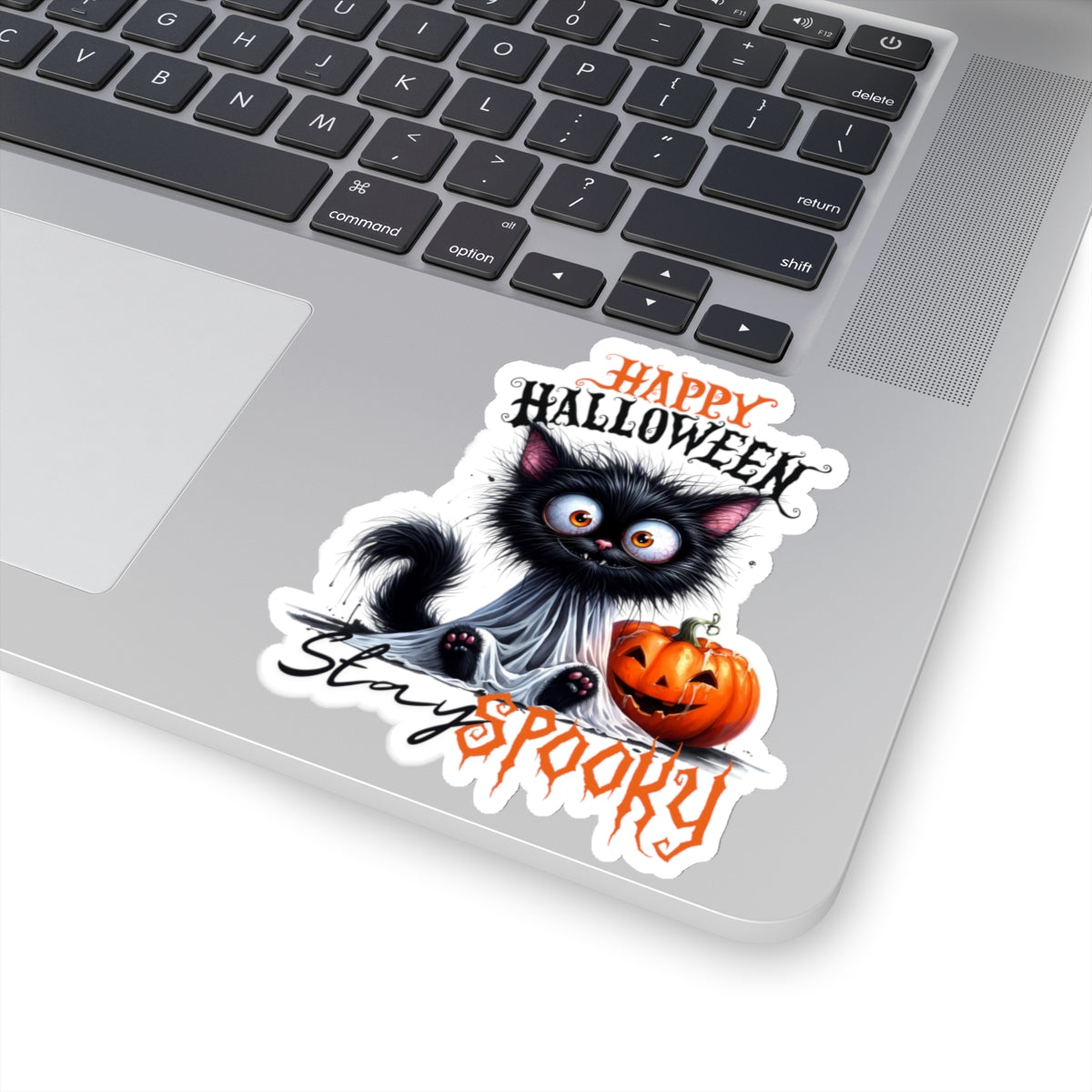 Spooky Kiss-Cut Stickers, Happy Halloween Kiss-Cut Stickers, Spooky Season Kiss-Cut Stickers, Cute Cat Halloween Kiss-Cut Stickers.