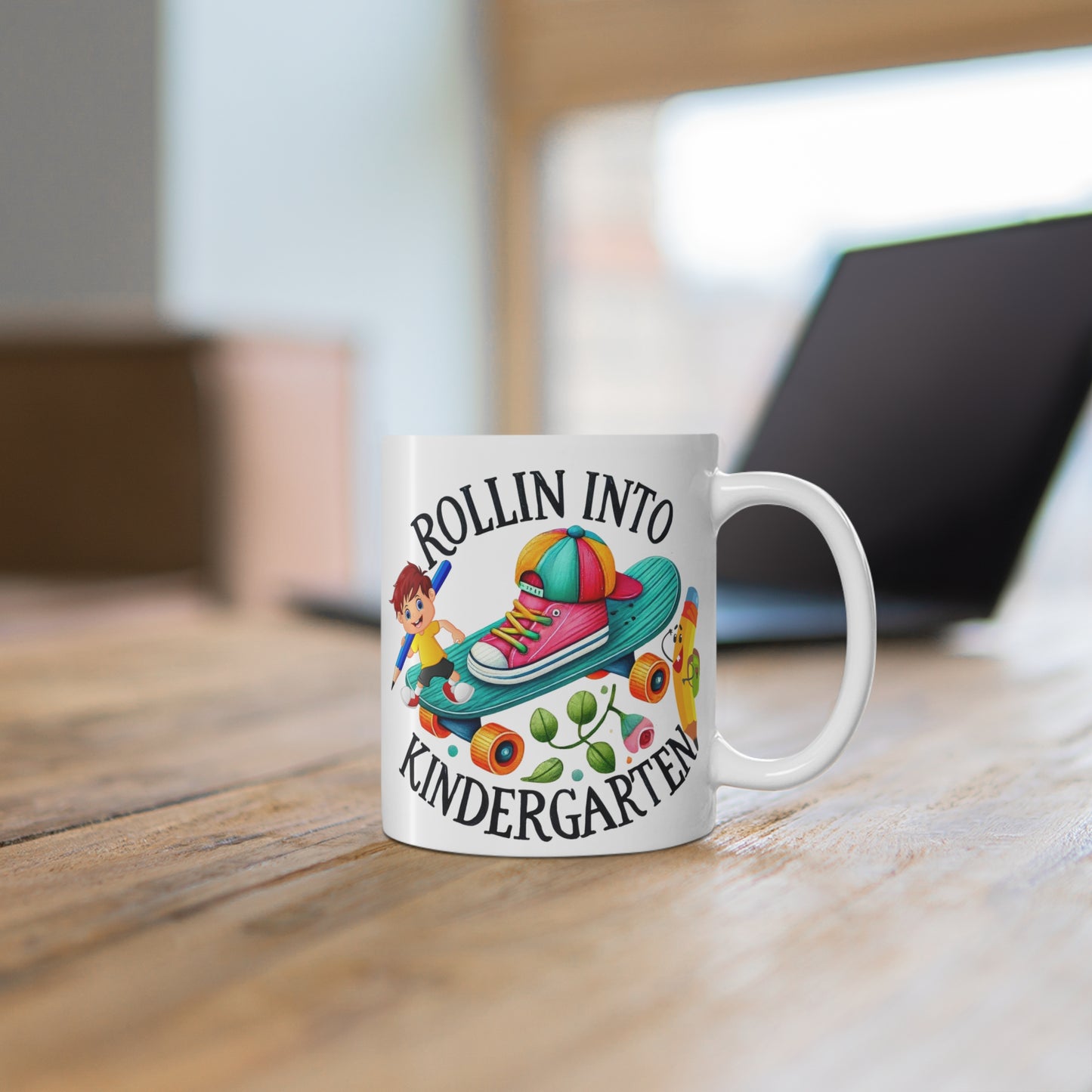 Rolling Into Kindergarten Mug, Back To School Mug.11oz. Ready To Rule The School Mug.11oz.