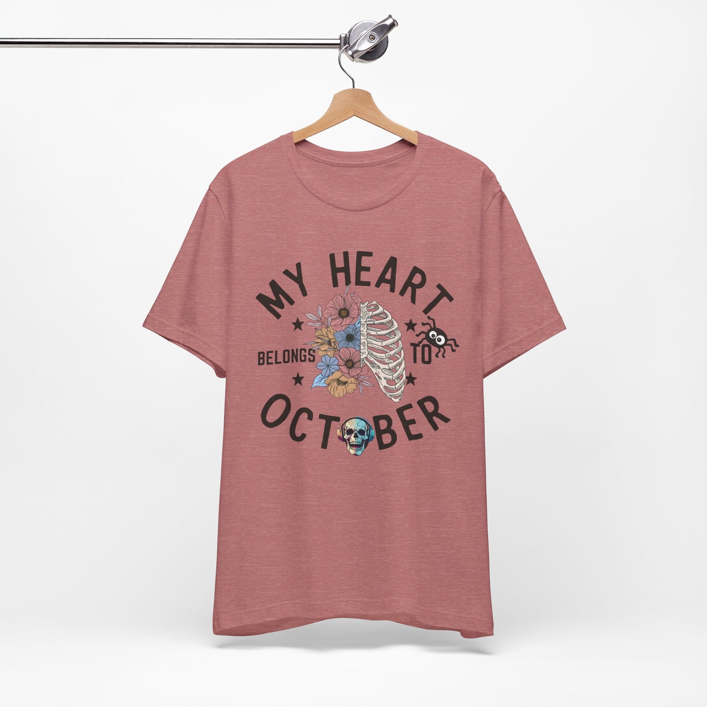 My Heart Belongs To October Halloween T-shirt, Happy Halloween T-shirt, Trick Or Treat T-shirt, Halloween T-shirt, Cool Halloween T-shirt, Spooky T-shirt,