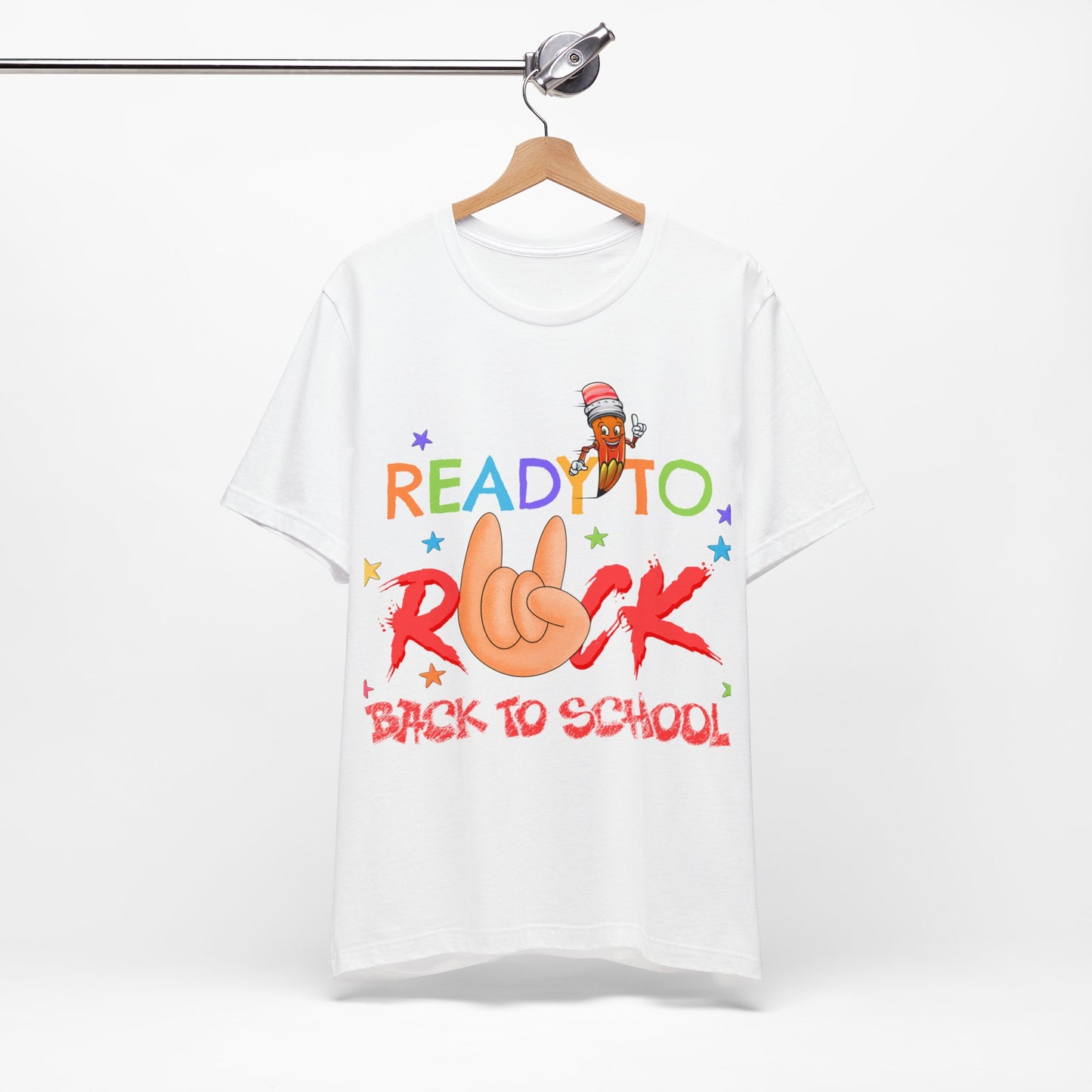 Ready To Rock T-Shirt, Back To School T-Shirt, Teach Love Inspire Teacher Shirt, Teacher Back To school unisex jersey short sleeve.First Day Vibes T-Shirt.