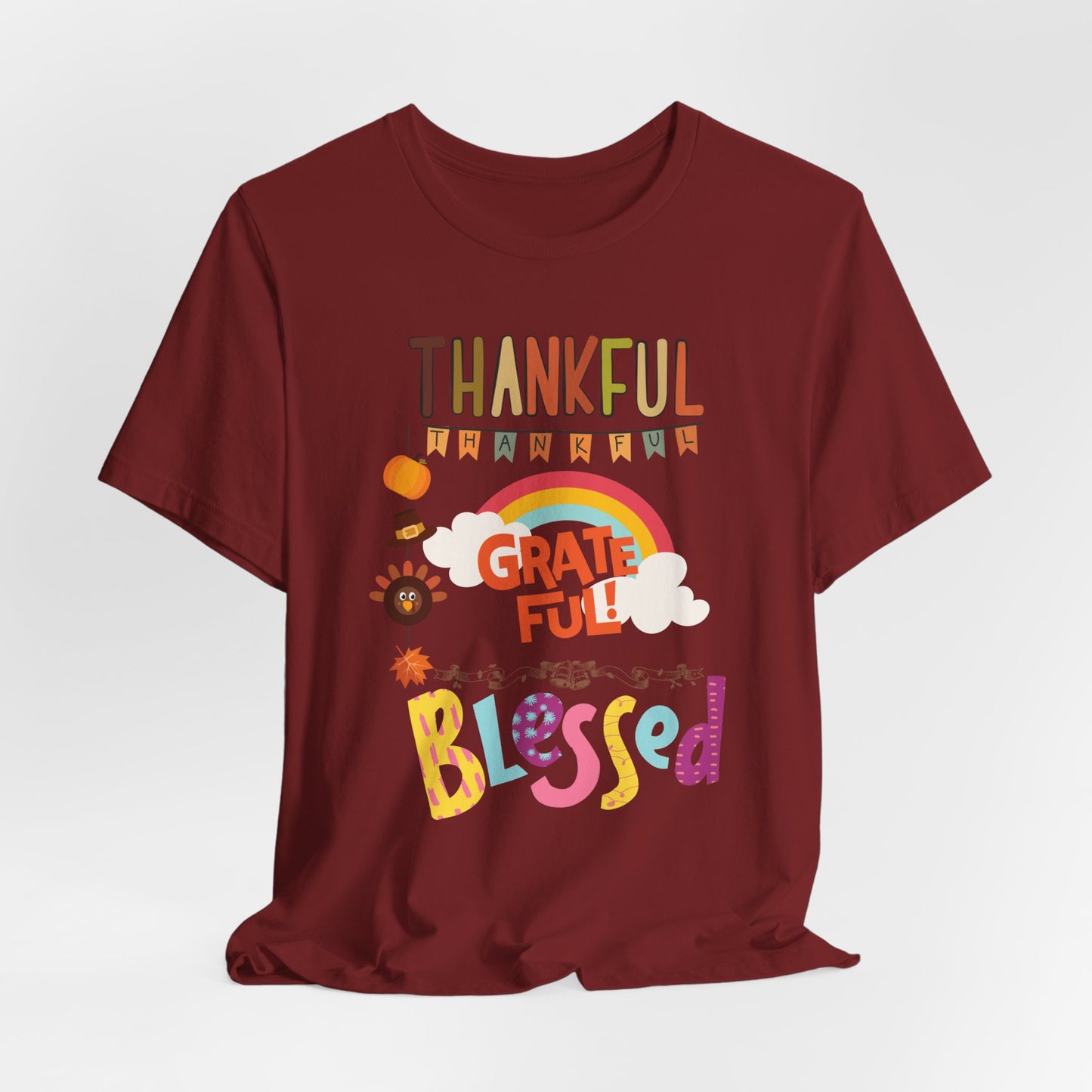 Thankful Grateful Blessed T-shirt, Happy Thanksgiving T-shirt, Happy thanksgiving 2024 T-shirt, Thanksgiving Gift,Turkey Shirt, Family Thanksgiving, Holiday Outfit.