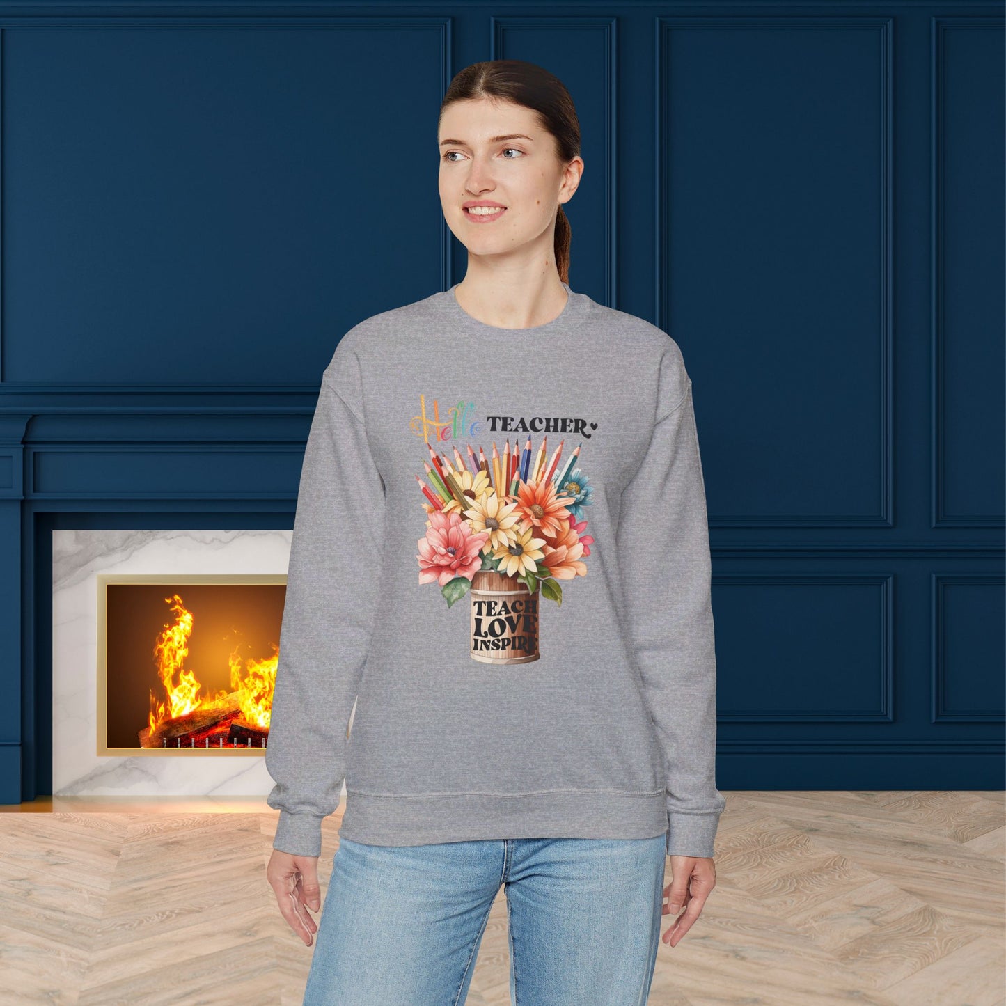 We Love Teachers Sweatshirt, Back To school unisex heavy blend crewneck sweatshirt, Teacher Back To school  Sweatshirt. First Day Vibes Sweatshirt.