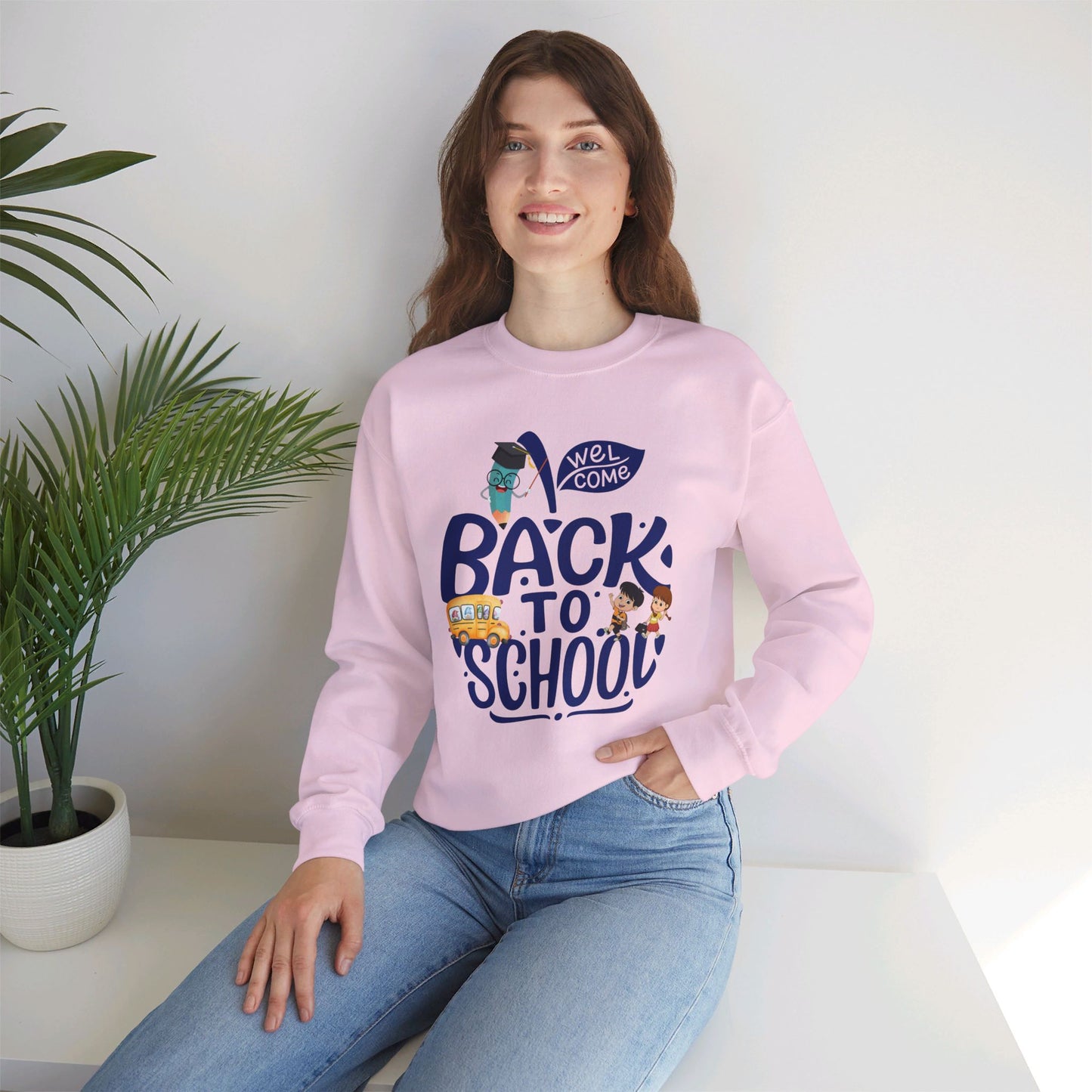 Back To school unisex heavy blend crewneck sweatshirt, We Love Teachers Sweatshirt,Teacher Back To school  Sweatshirt. First Day Vibes Sweatshirt.