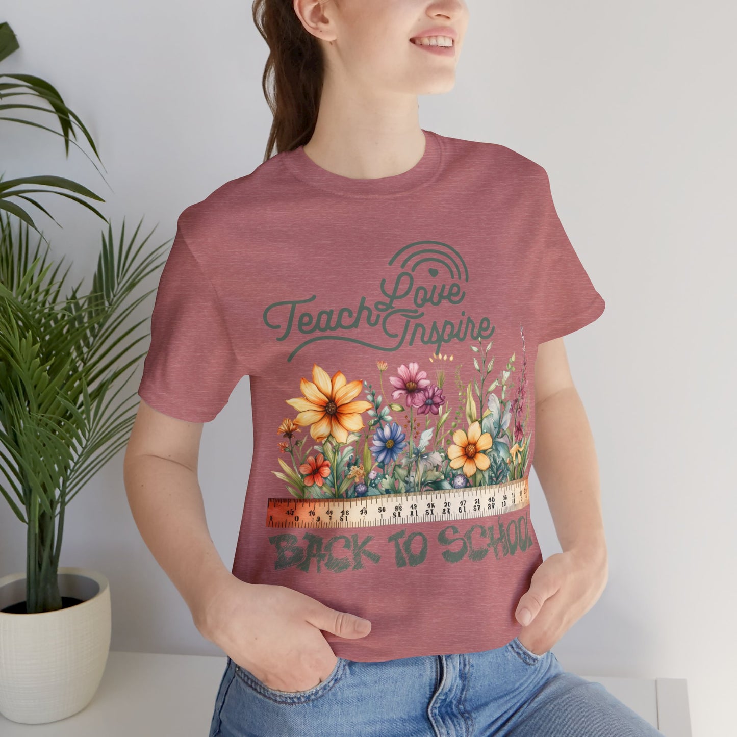 Love Teach Inspire T-Shirt, Back To School T-Shirt, Teacher Back To school unisex jersey short sleeve.First Day Vibes T-Shirt.