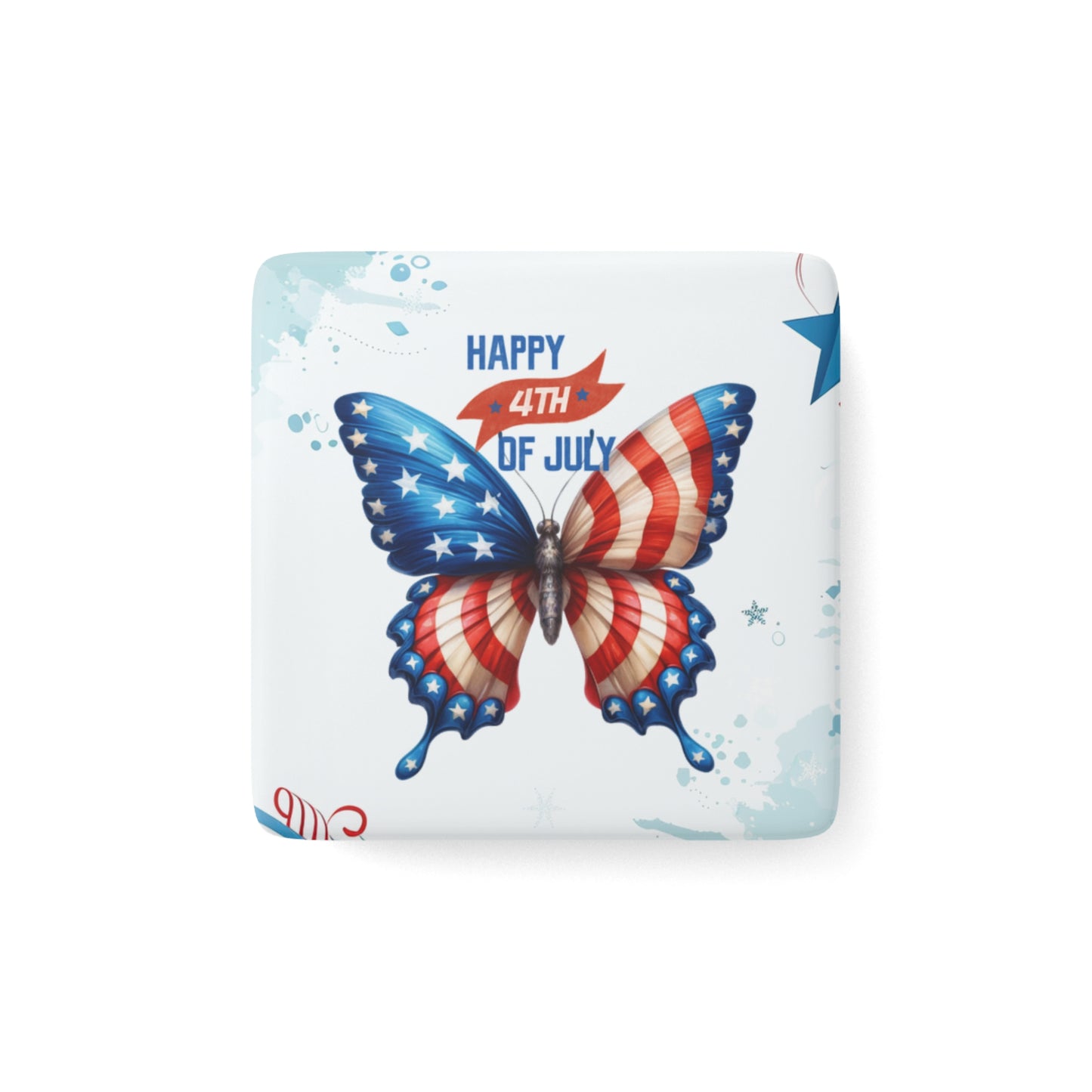 Happy 4th of July Porcelain Magnet, Square, Sunflower Magnet, America, Flag, Peace Love America. Proud To Be An American, Red White Blue Magnet, God Bless America Magnet.