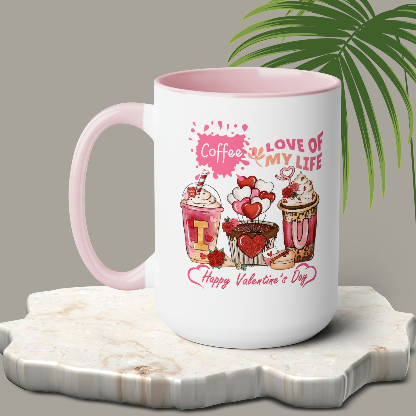 Happy valentines day Two-Tone Coffee Mugs, 15oz