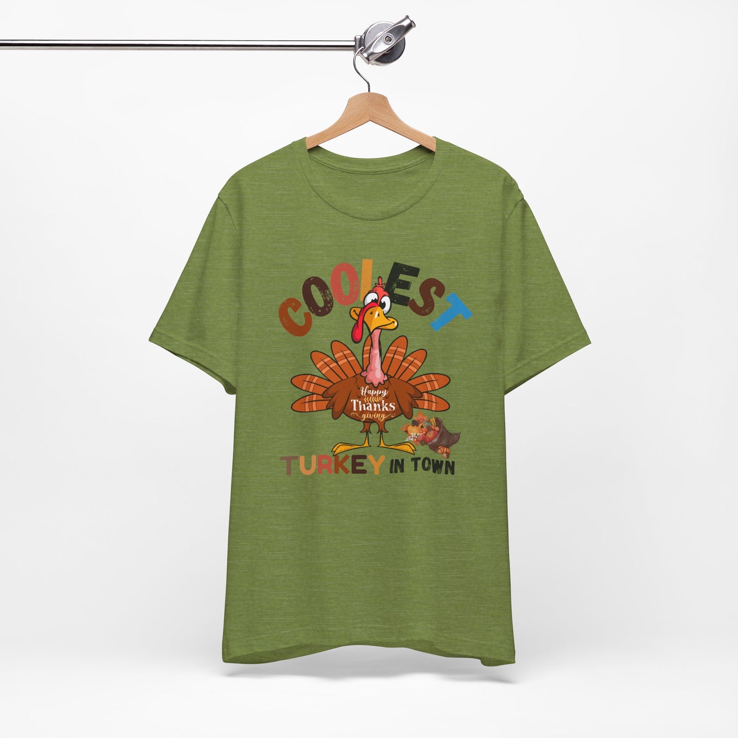 Coolest Turkey InTown T-shirt, Happy Thanksgiving T-shirt, Happy thanksgiving 2024 T-shirt, Thanksgiving Gift,Turkey Shirt, Family Thanksgiving, Holiday Outfit.