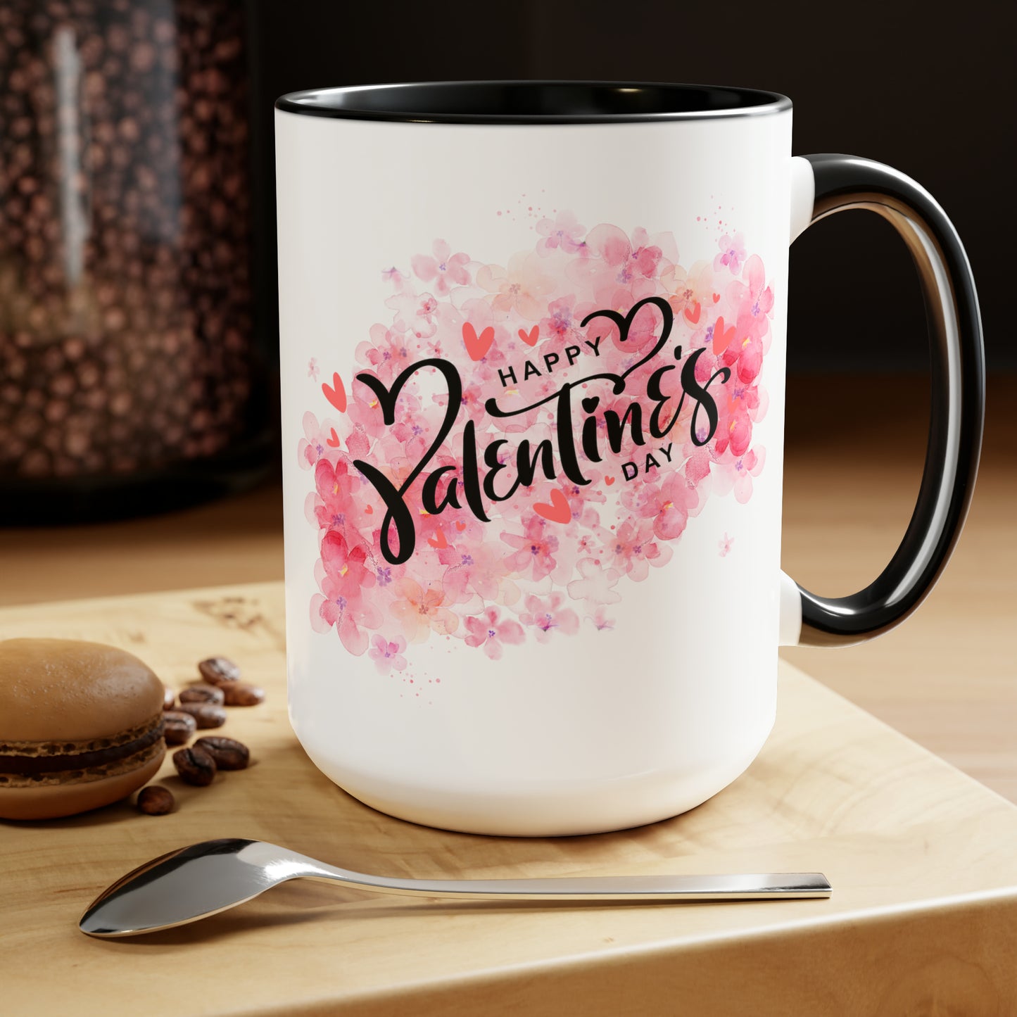 Happy valentines day Two-Tone Coffee Mugs, 15oz