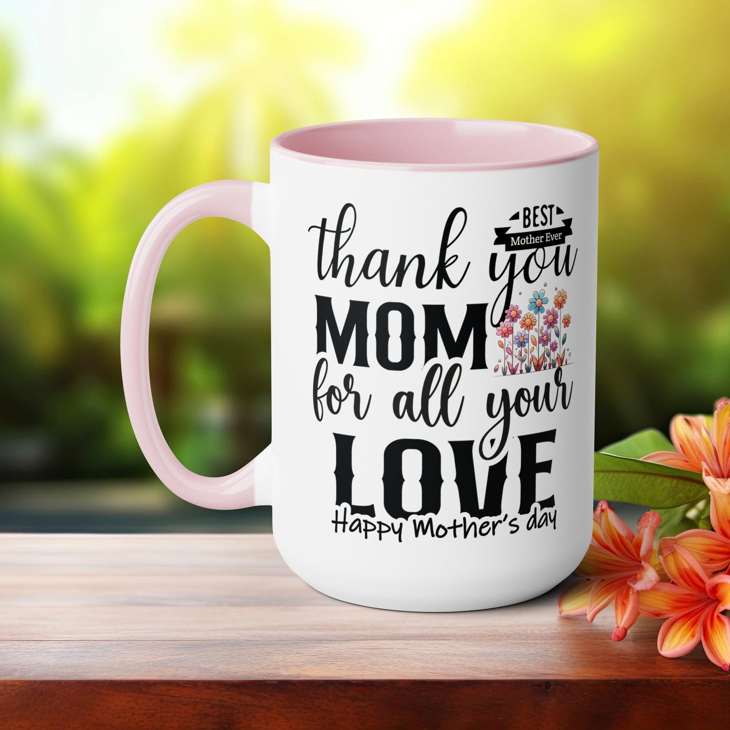 Happy Mother's dayTow-Tone Coffee Mug.15oz, Gift for mom, Mama's Coffee Mug