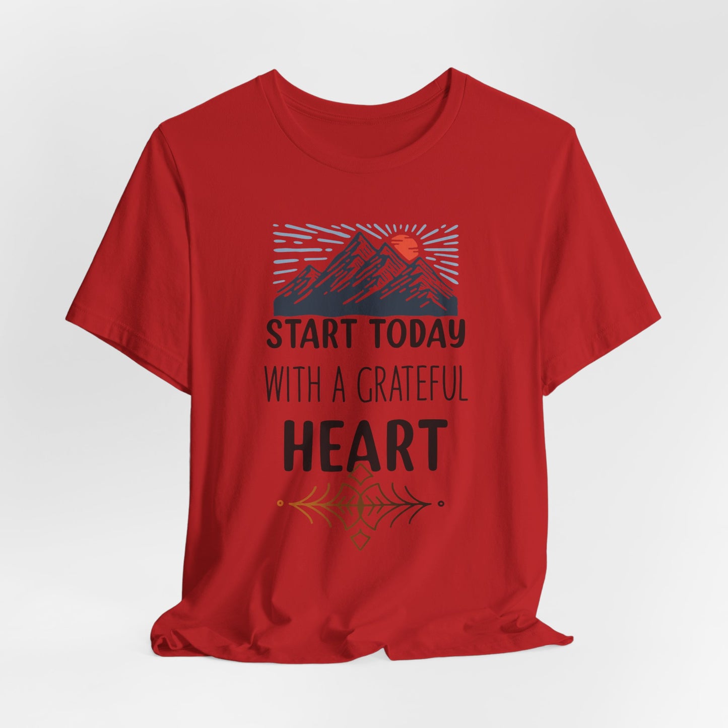 Start Today With A Grateful Heart Yoga T-Shirt, Cute Yoga workout Shirt, Yoga lovers T-shirt, Yoga Instructor Gift, Gym shirt, Gift For Yoga lover, Gift For Yogi.