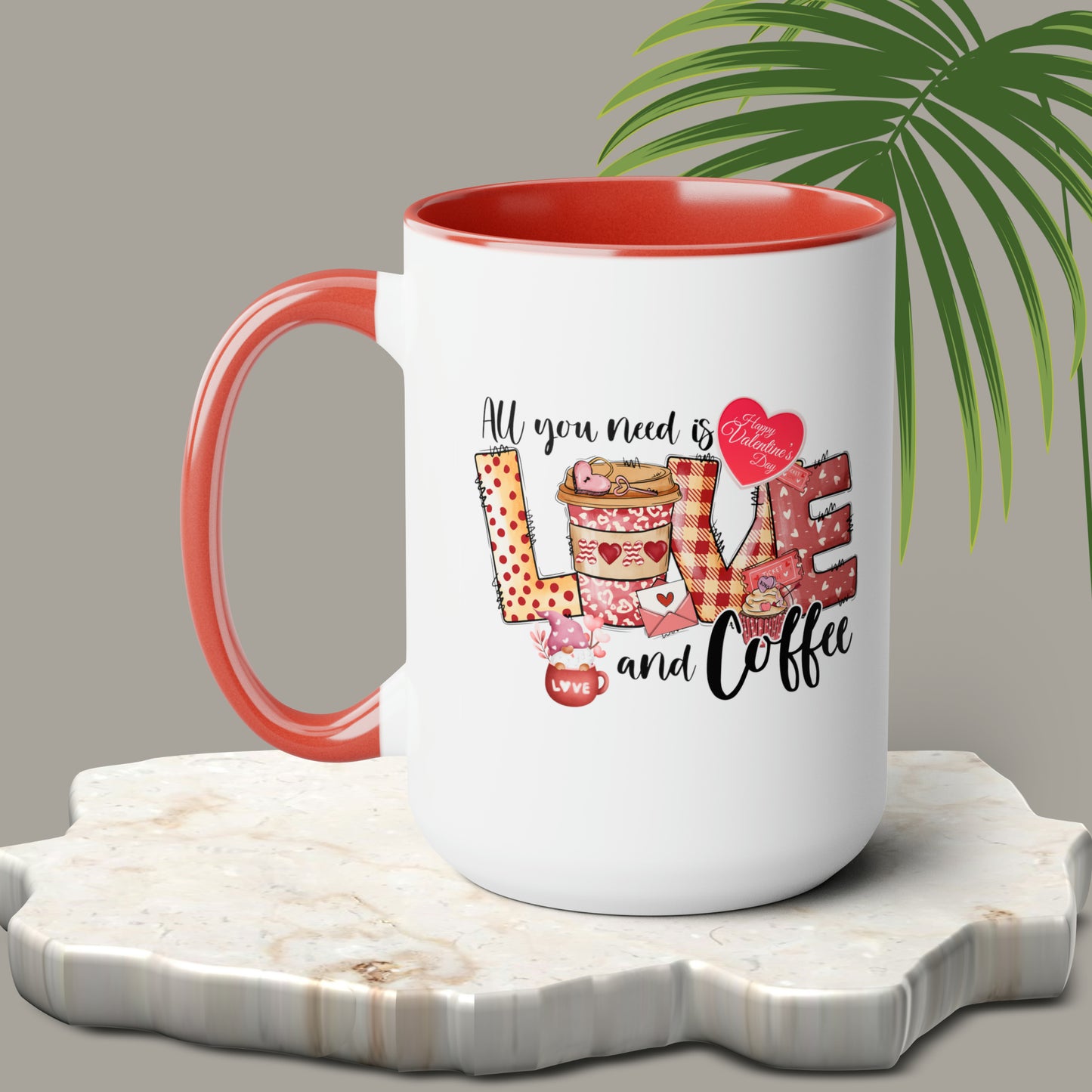 Happy valentines day Two-Tone Coffee Mugs, 15oz