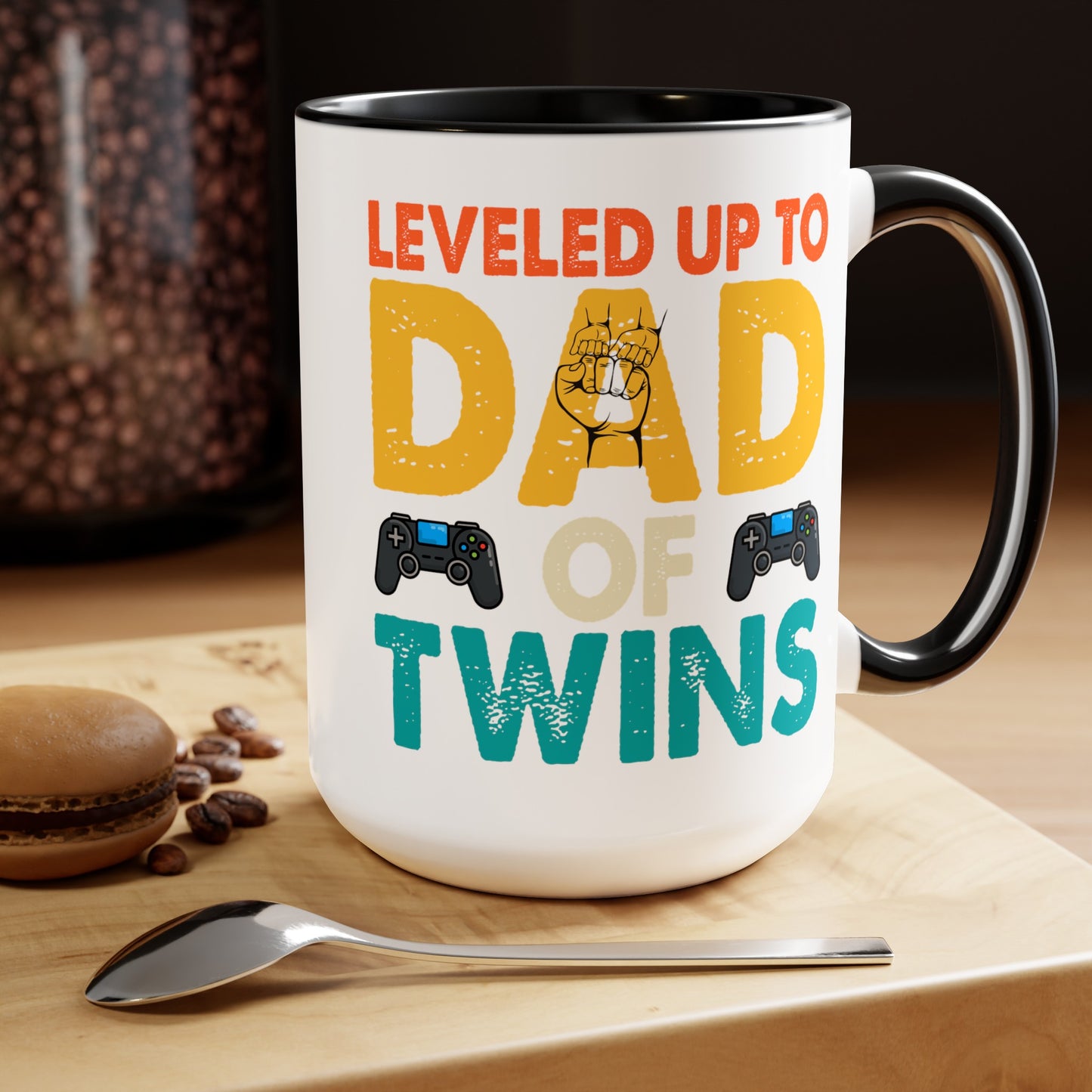 Happy father's dayTwo-Tone Coffee Mug.15oz, Gift for Dad, Daddy's Coffee Mug