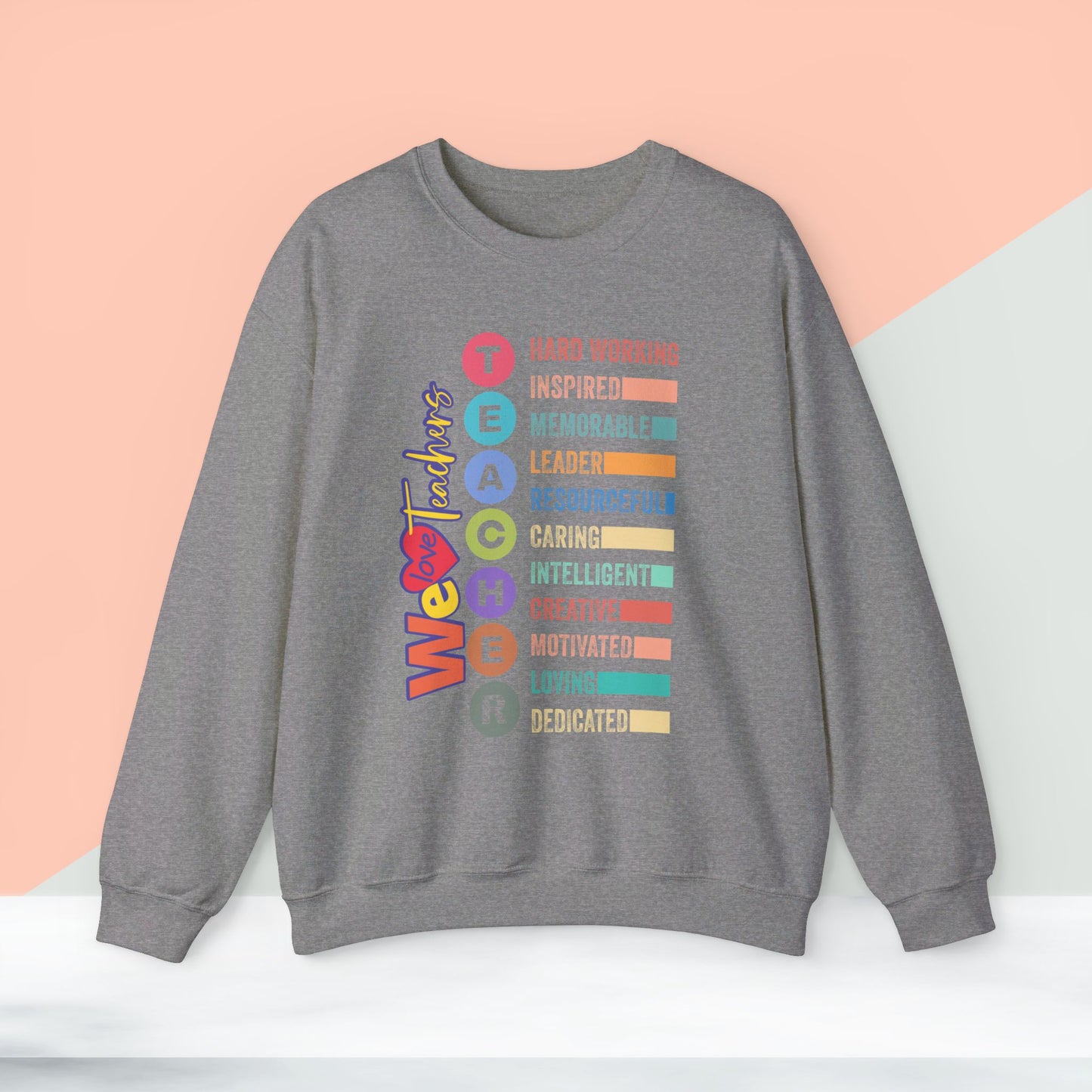 Back To school unisex heavy blend crewneck sweatshirt, We Love Teachers Sweatshirt,Teacher Back To school  Sweatshirt. First Day Vibes Sweatshirt.