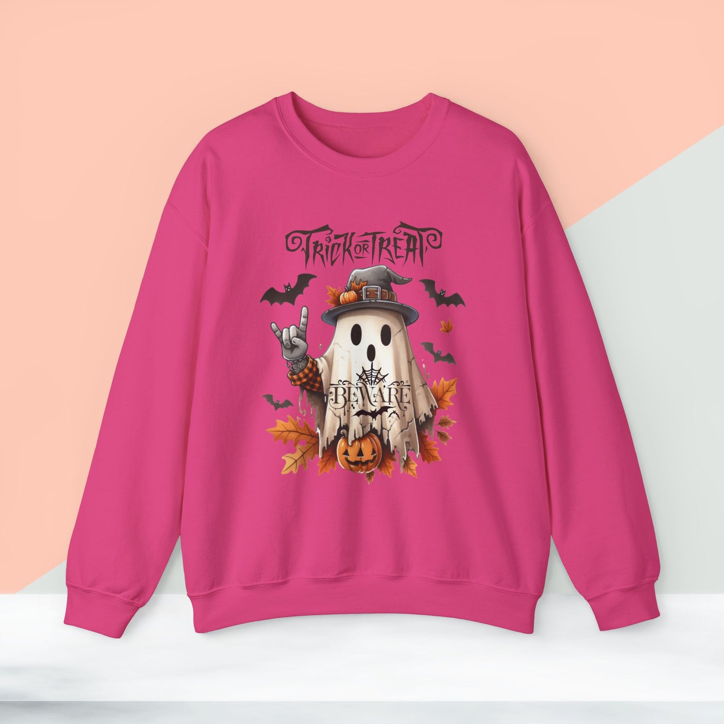 Trick Or Treat Halloween Sweatshirt, Happy Halloween Sweatshirt - Unisex Heavy Blend Crewneck, Halloween Sweatshirt, Cute Spooky Ghost sweatshirt.