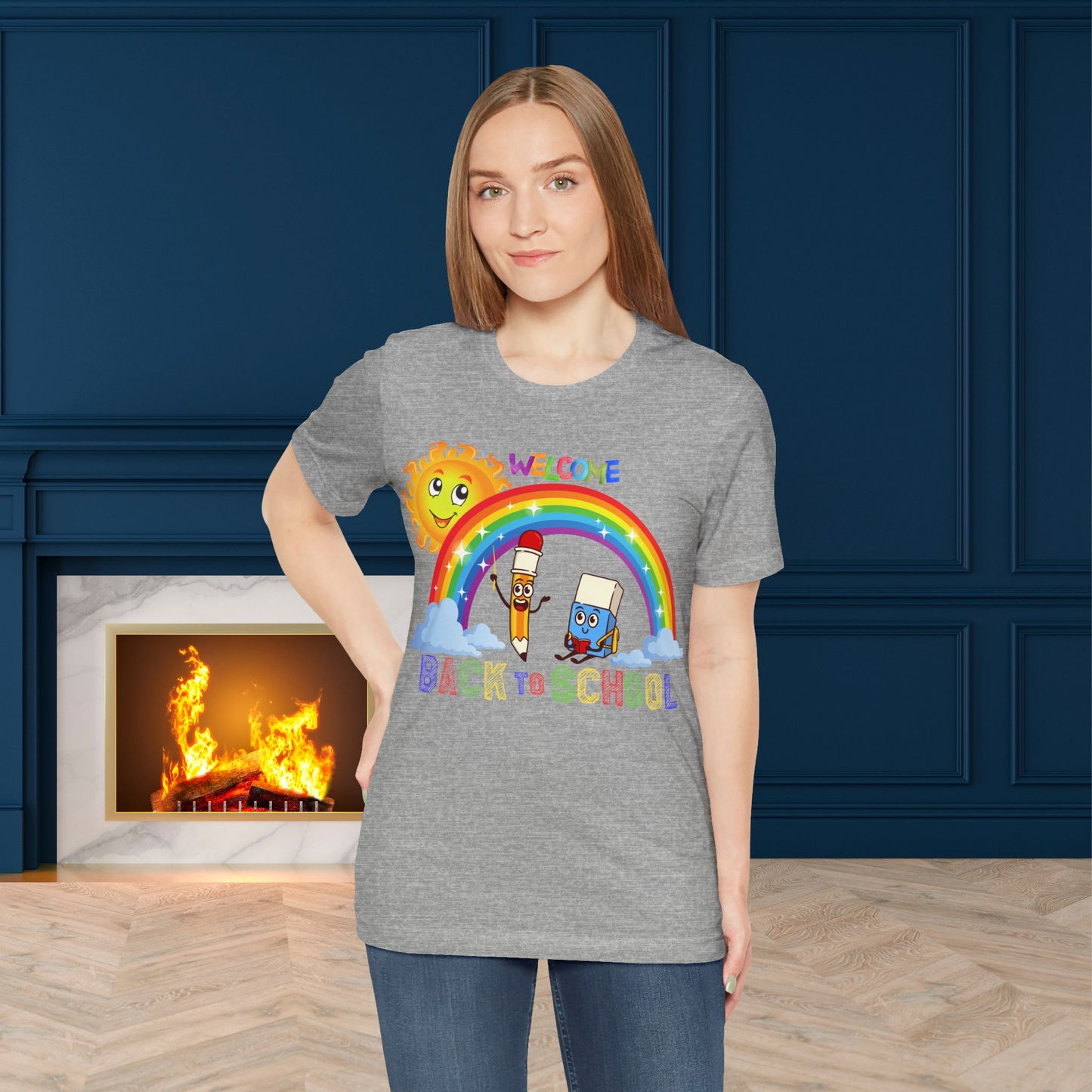 Welcome Back To School T-Shirt, Hello Teacher T-Shirt, Back To School T-Shirt, Teach Love Inspire Teacher Shirt, Teacher Back To school unisex jersey short sleeve.First Day Vibes T-Shirt.