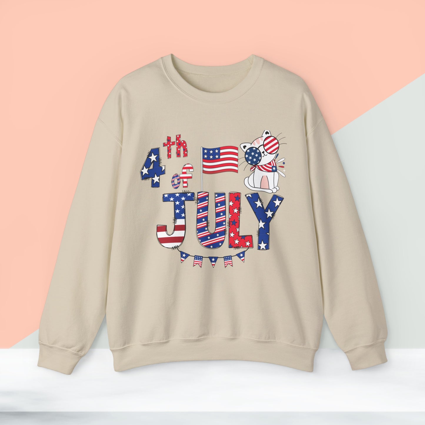 Happy 4th Of July Sweatshirt, Fourth of July unisex heavy blend crewneck sweatshirt.